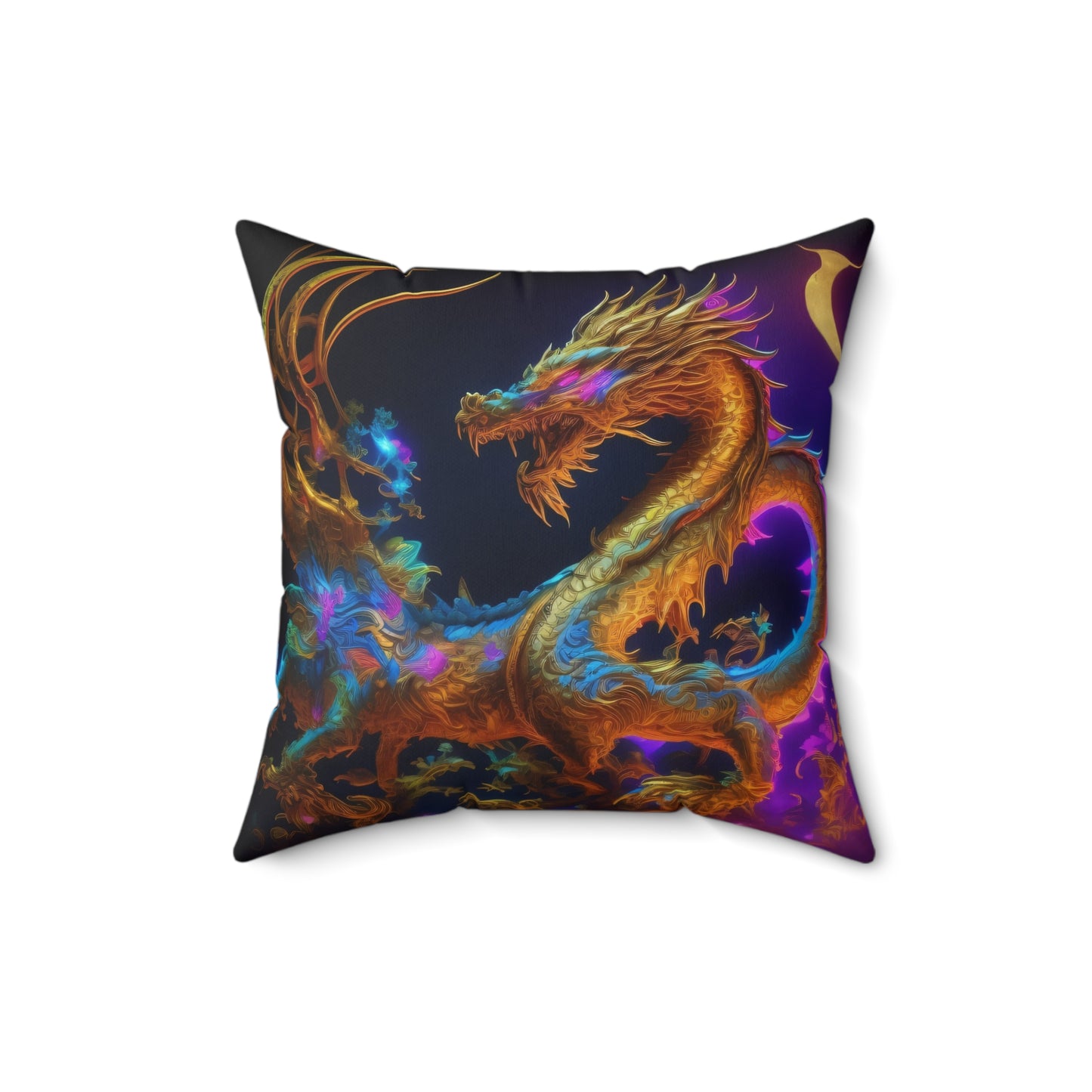 Golden Dragon, Spun Polyester Square Pillow