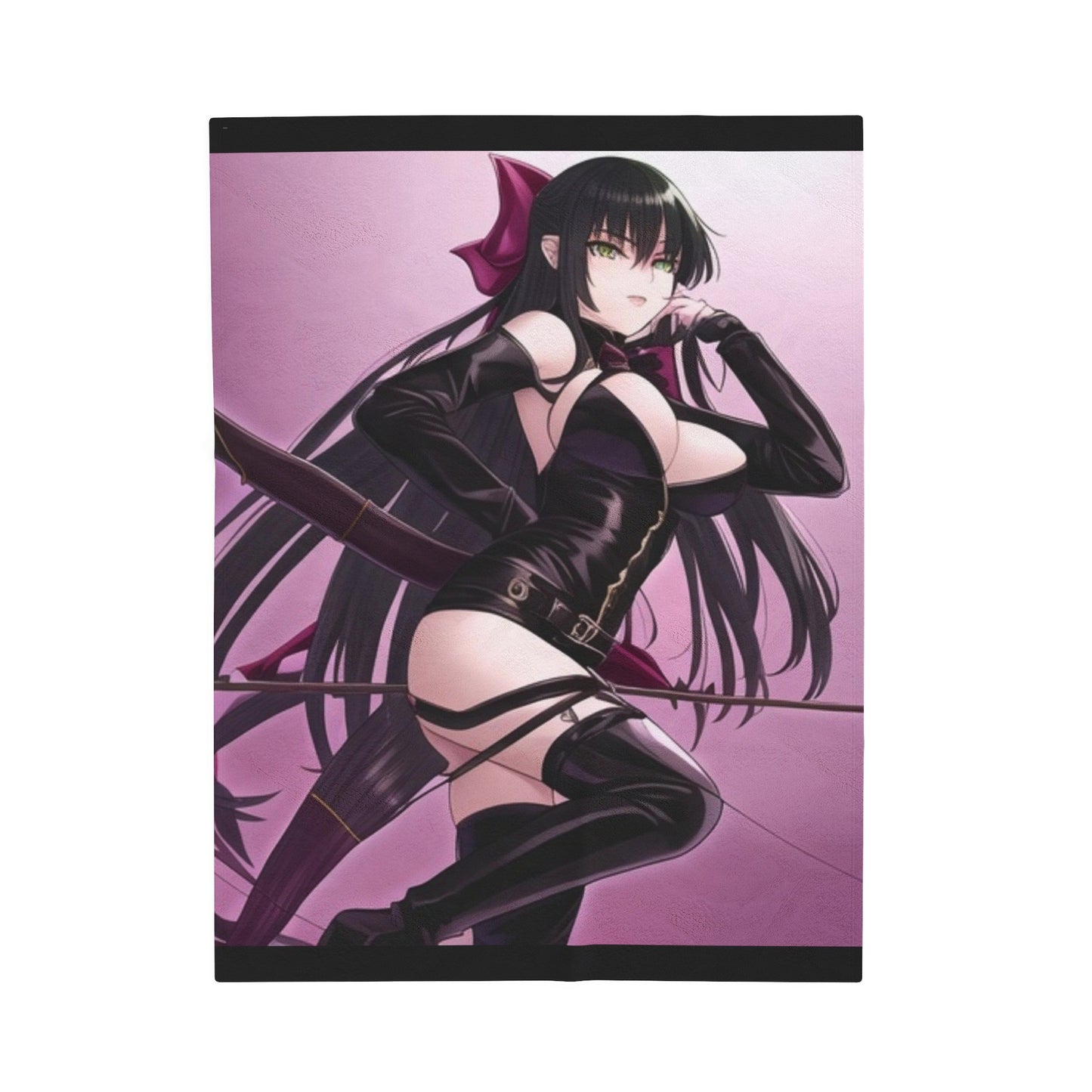 Anime Bow Huntress, Plush Blanket