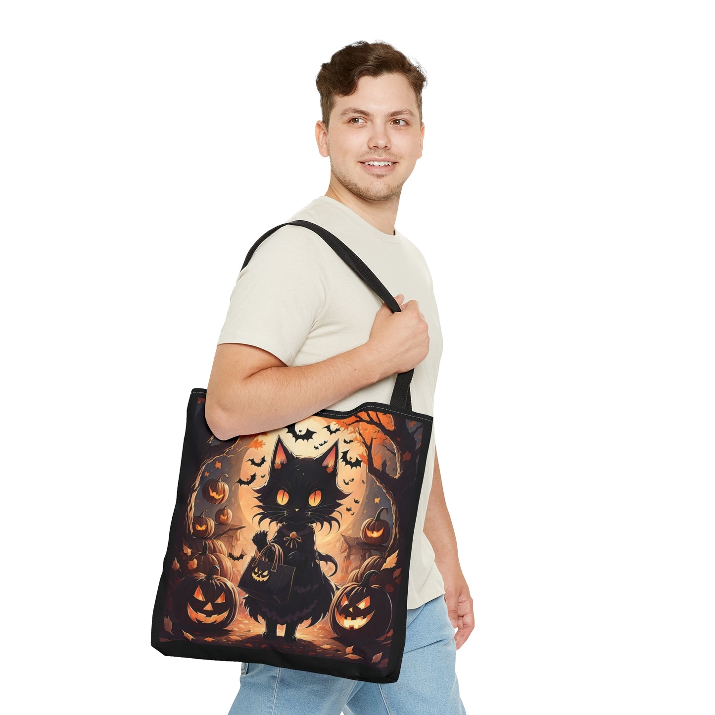 Anime Halloween Cat Halloween Candy Tote Bag