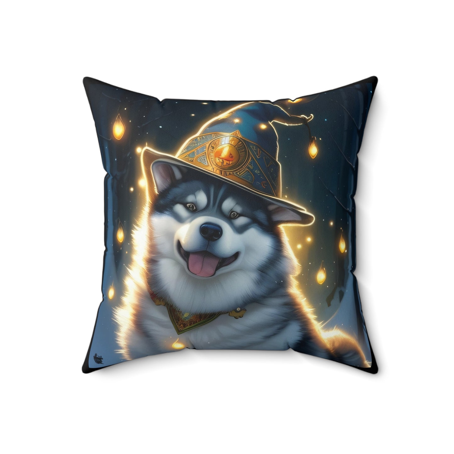 Wizard Pup, Spun Polyester Square Pillow