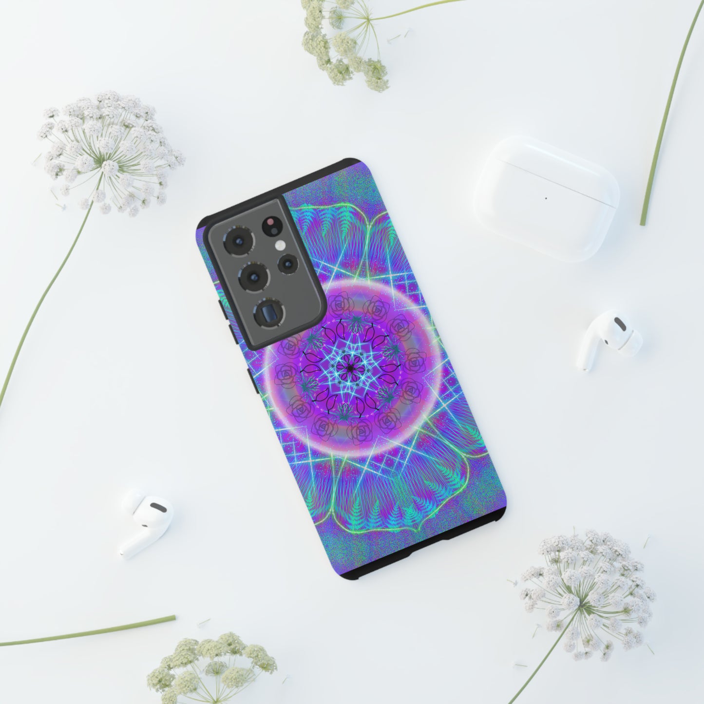 Psychedelic Mandala Protective Phone Case, Samsung, iPhone, Pixel, all sizes