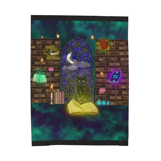 Mystic cat Velveteen Plush Blanket