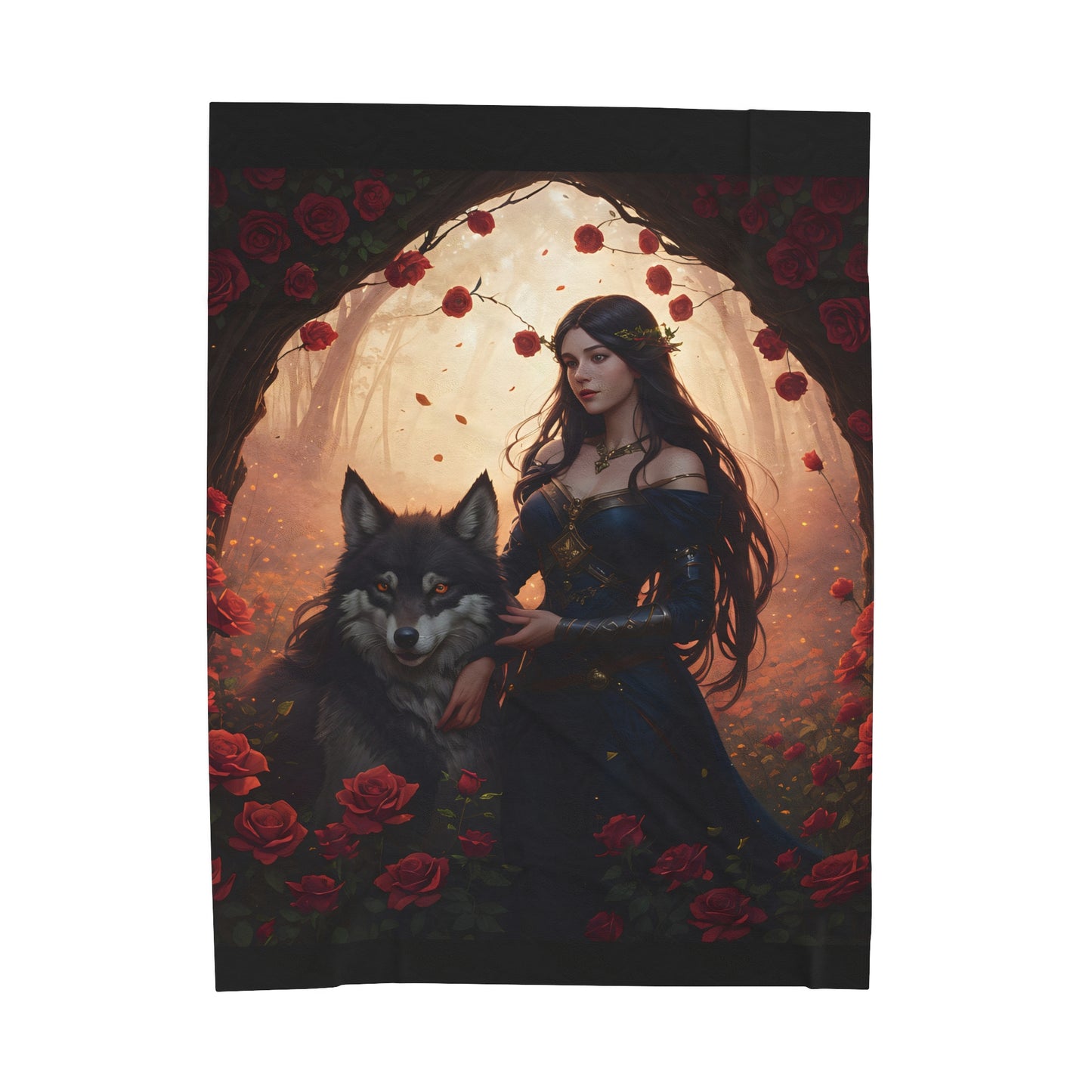 Wolf Enchantress, Plush Blanket