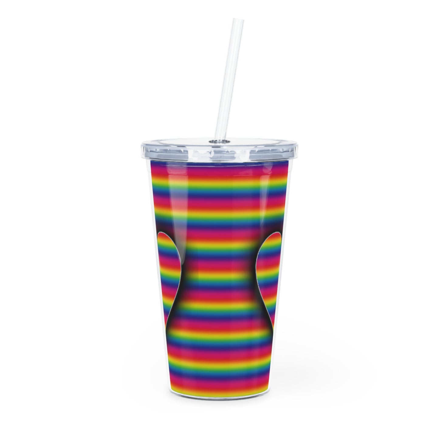 PRIDE Heart Plastic Tumbler with Straw