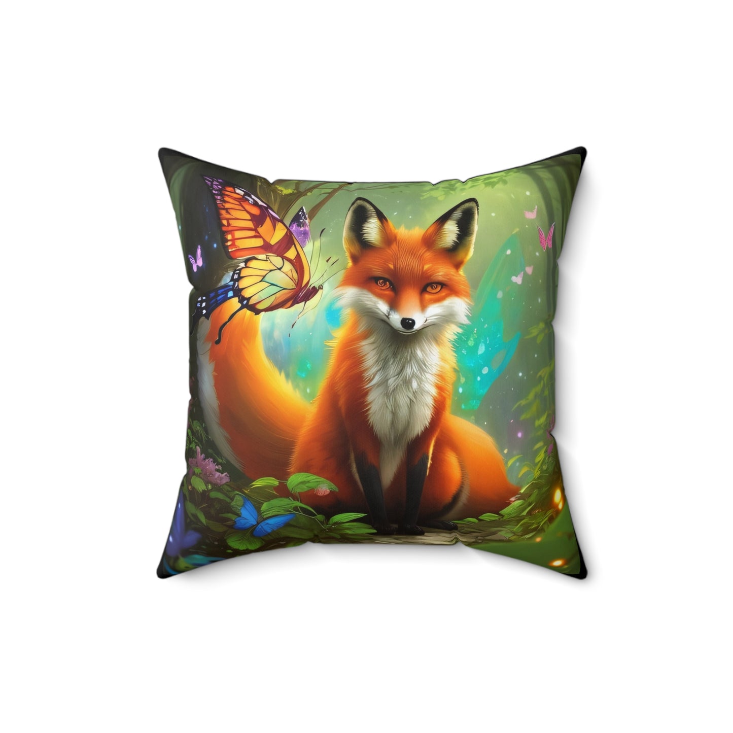 The Woodland Fox, Spun Polyester Square Pillow