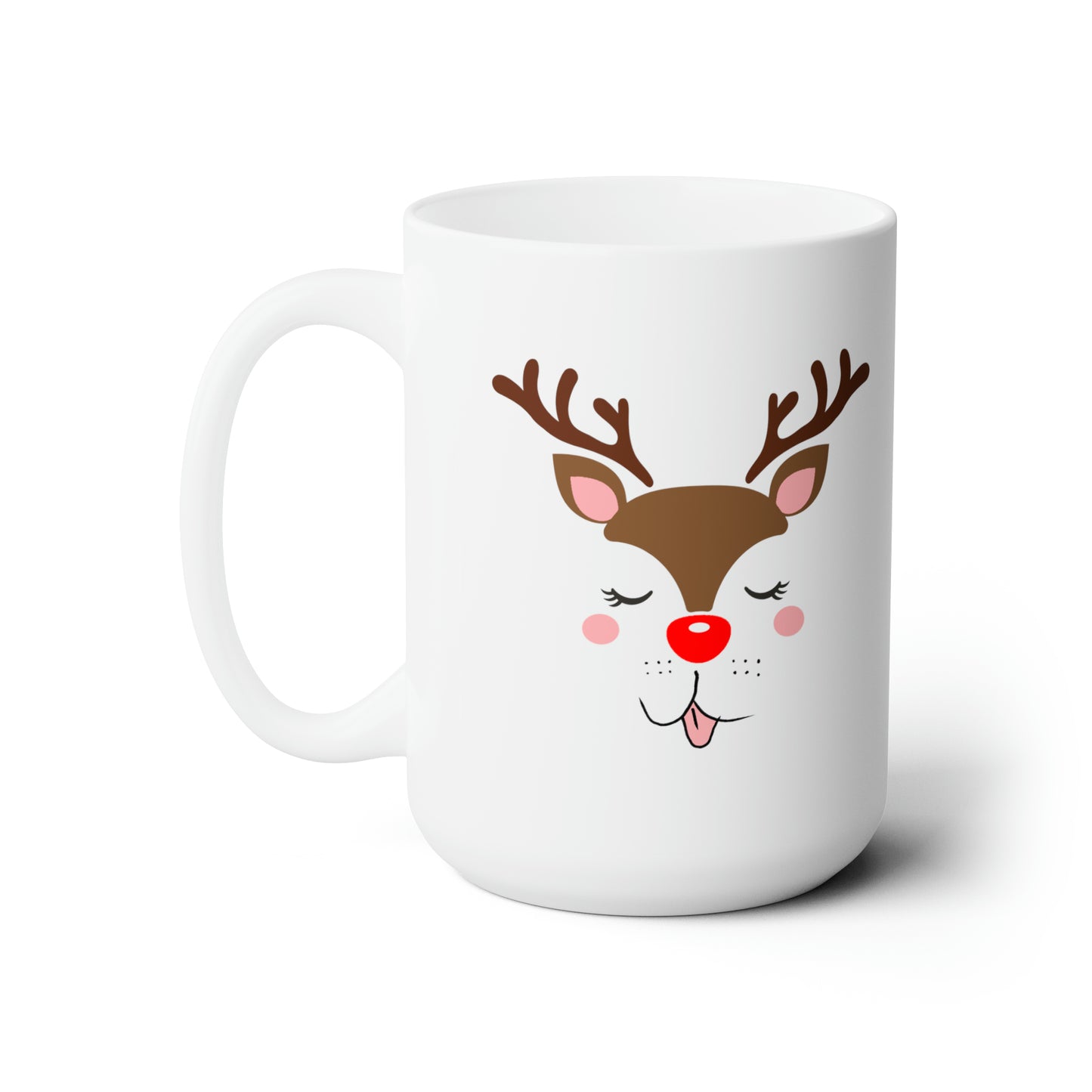 Cute Reindeer Christmas Ceramic Mug 15oz