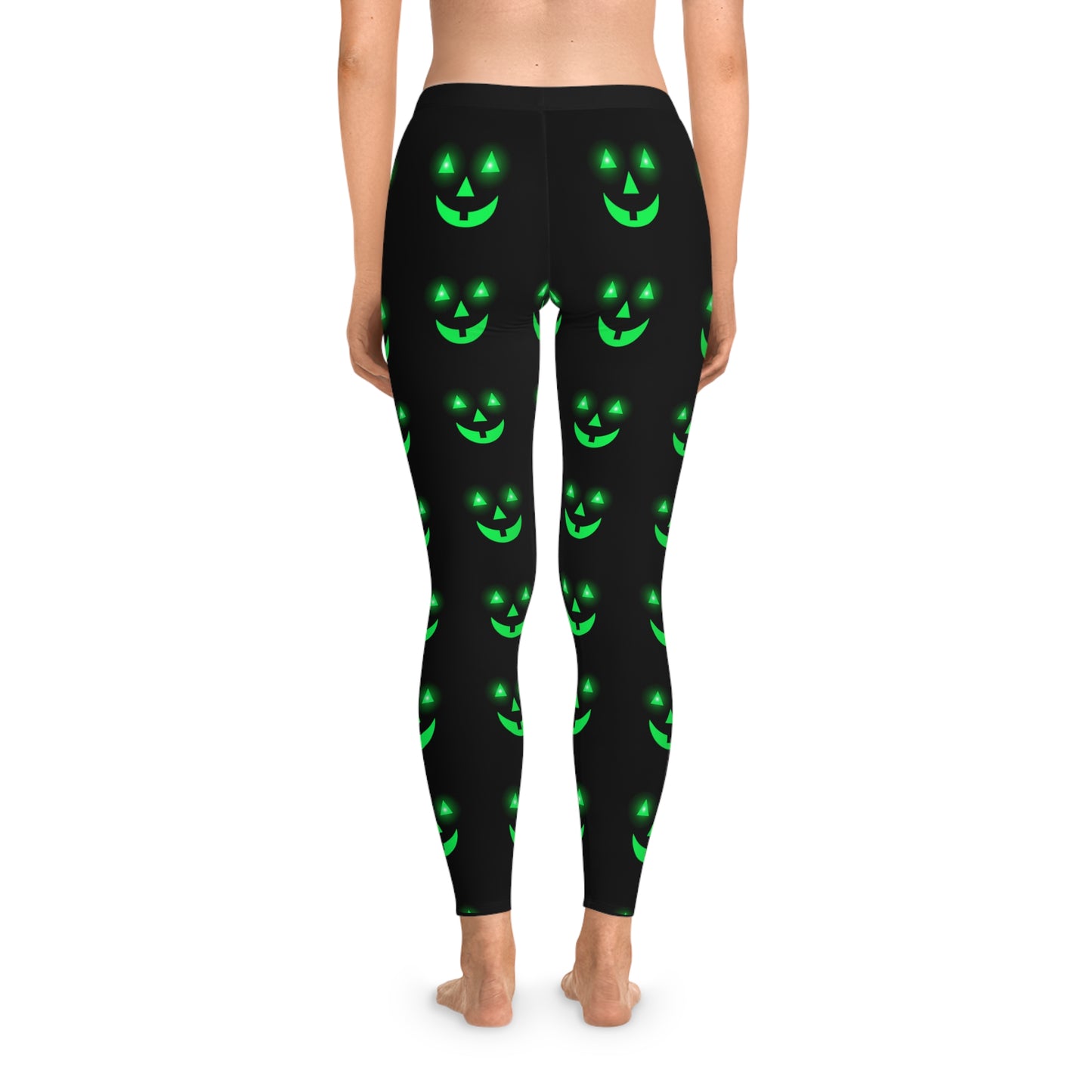 Pumpkin Glow Halloween Stretchy Leggings