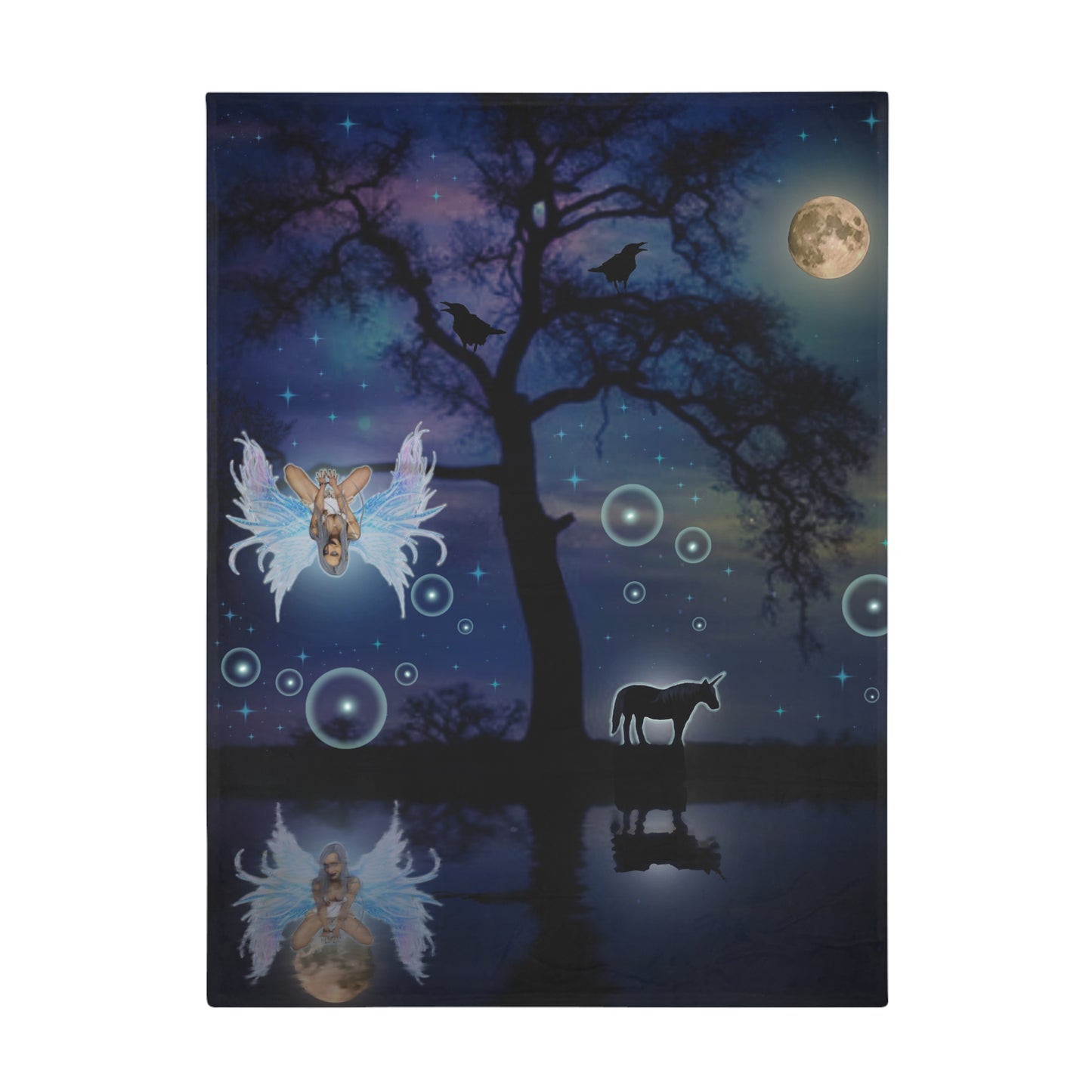 Mystic Moon Fairy Plush Fleece Blanket