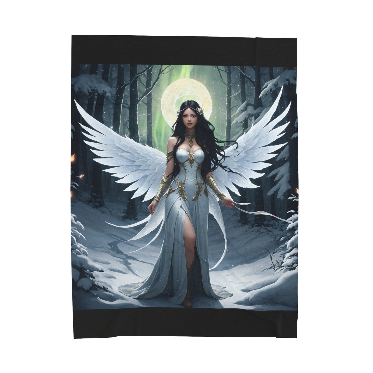 Winter Fae Goddess, Plush Blanket