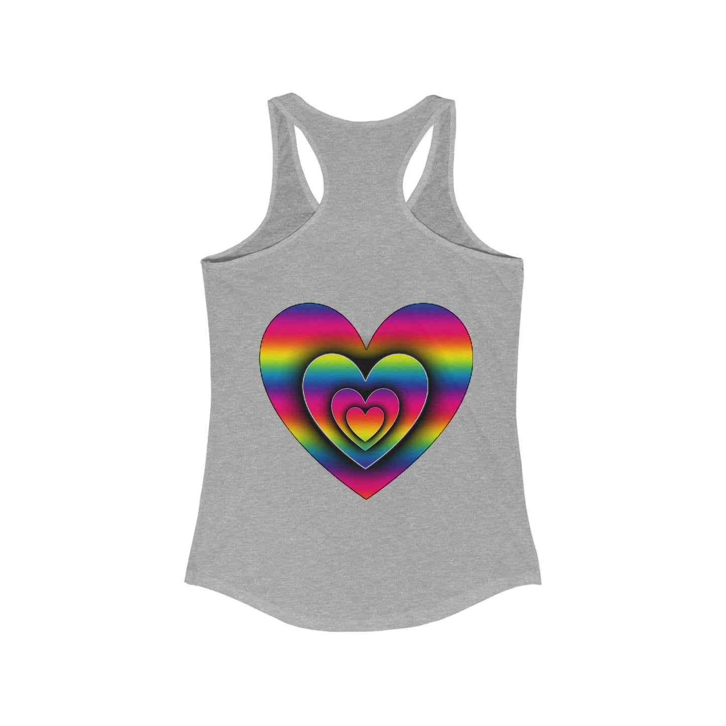 PRIDE 3D Heart Women's Ideal Racerback Tank