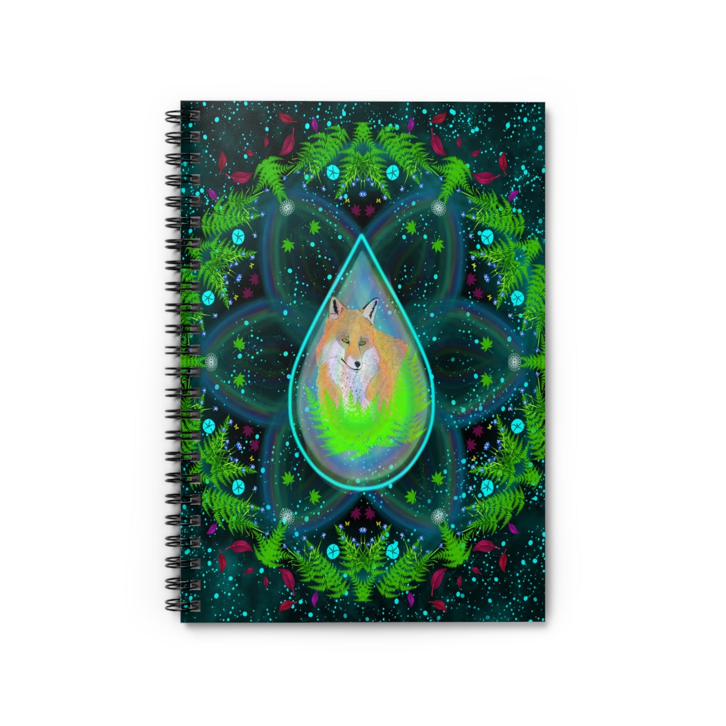 Fox Medicine Mandala Spiral Notebook - Ruled Line