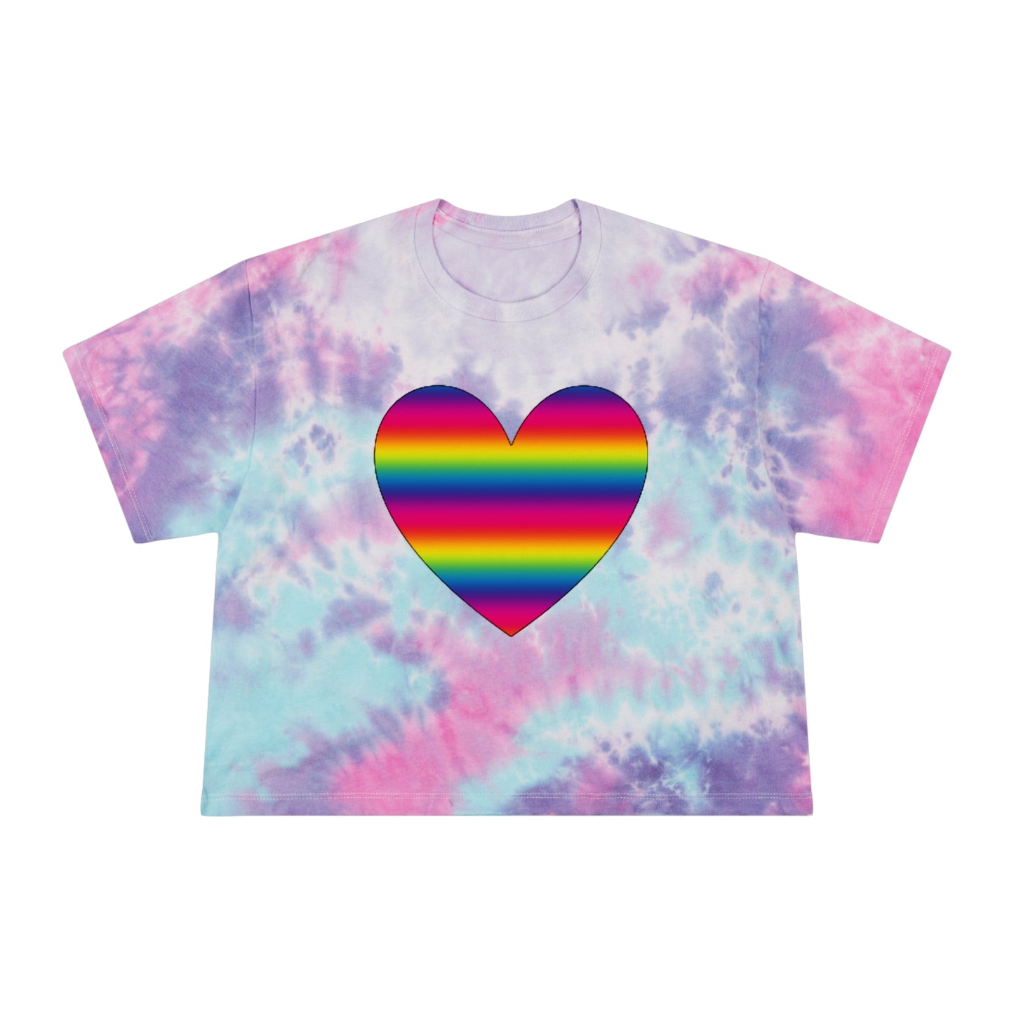 PRIDE Heart Women's Tie-Dye Crop Tee