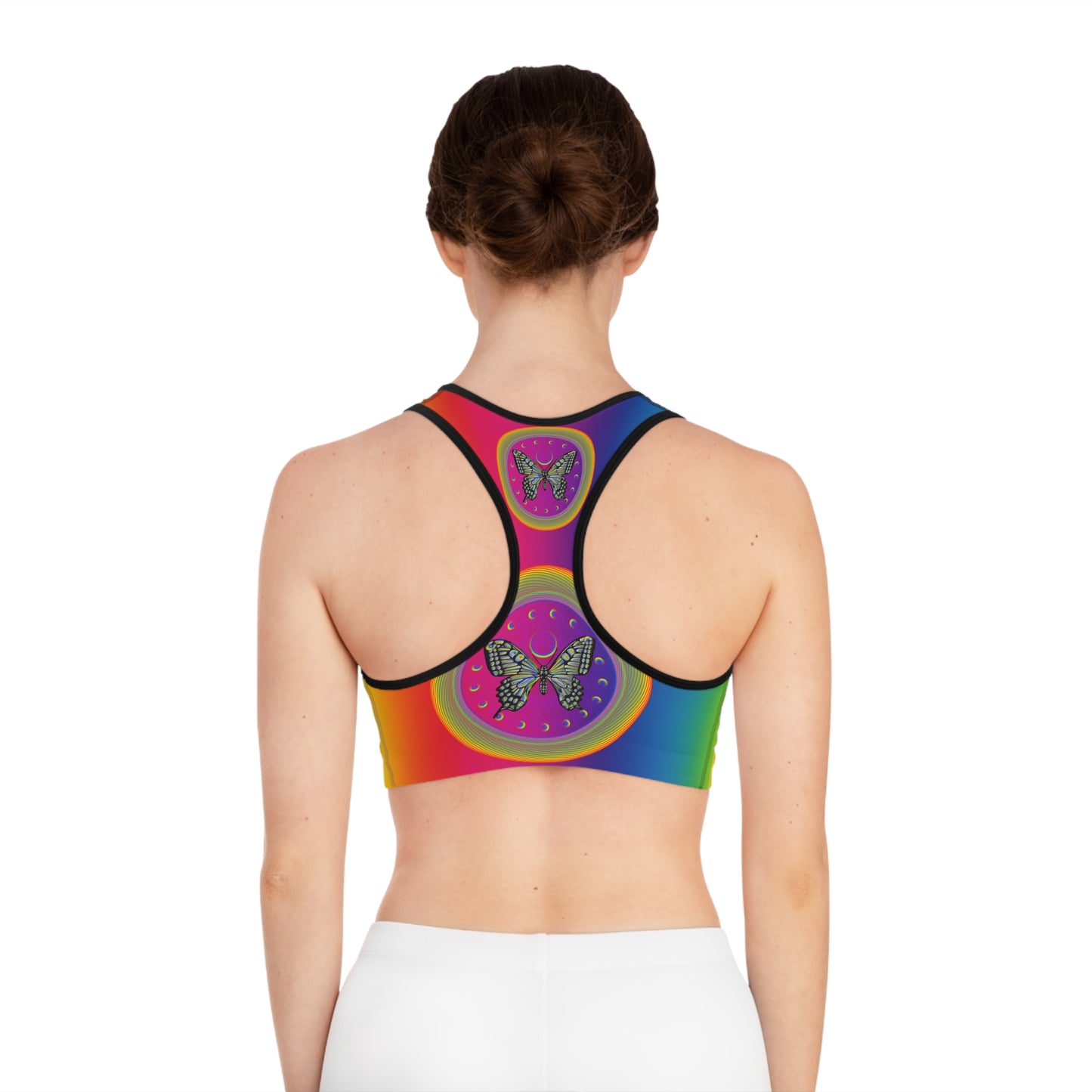 PRIDE Rainbow Butterfly Sports Bra