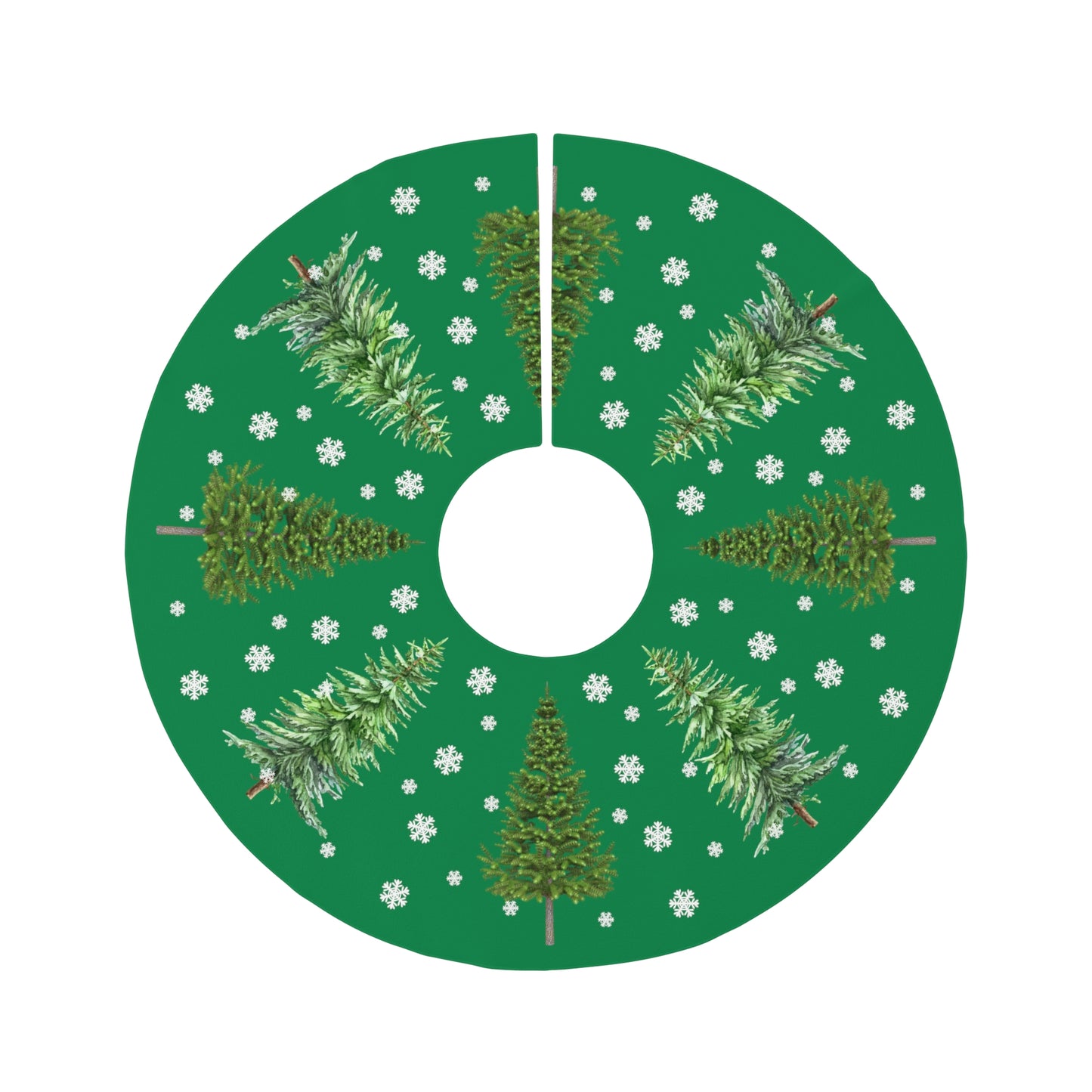 Evergreen Round Christmas Tree Skirt Green