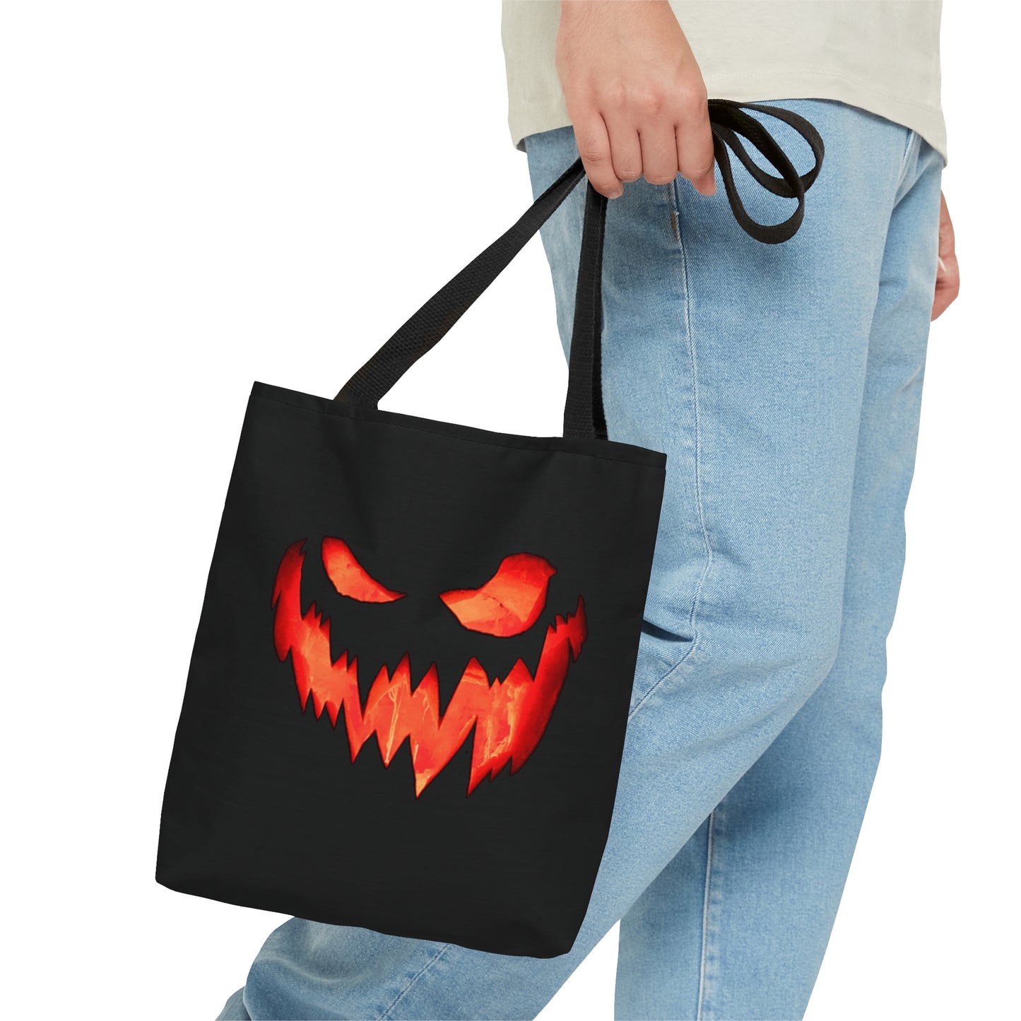 Spooky Pumpkin Face Halloween Candy Tote Bag