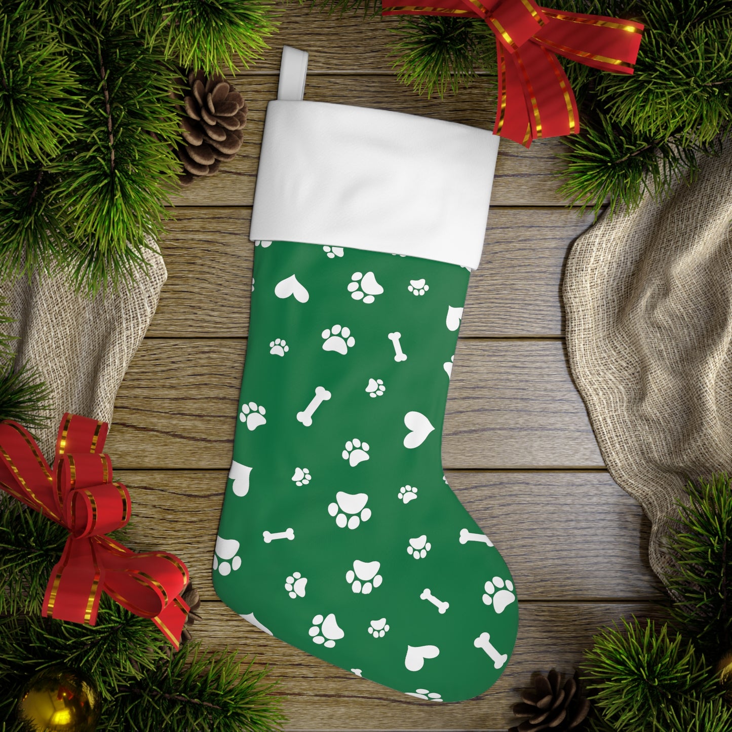 Paw Print Dog/Cat Christmas Stocking