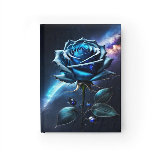 Blue Cosmic Rose, Hardcover Journal