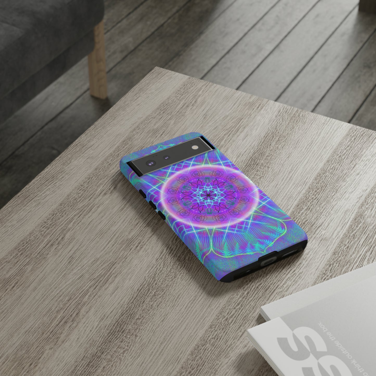 Psychedelic Mandala Protective Phone Case, Samsung, iPhone, Pixel, all sizes