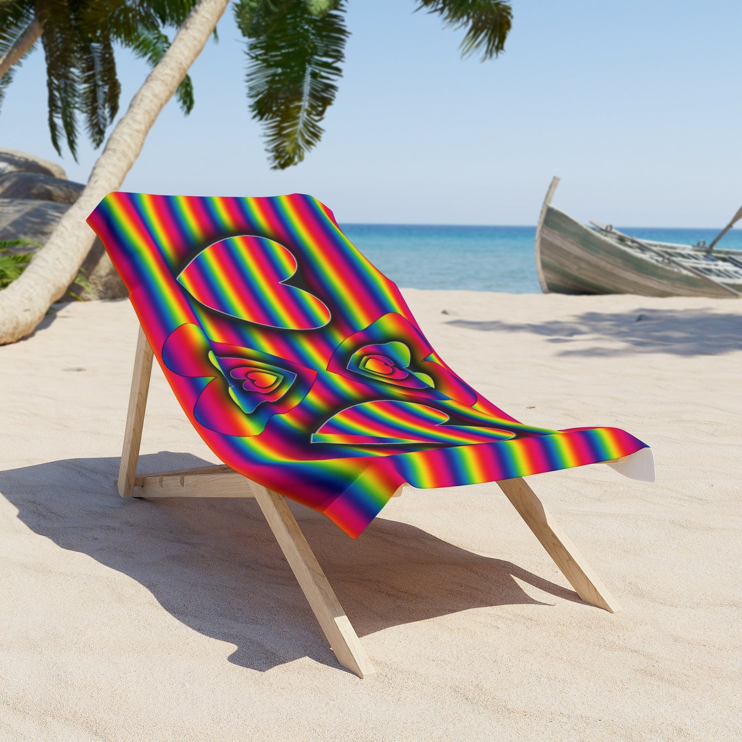 Rainbow PRIDE Heart Beach Towel