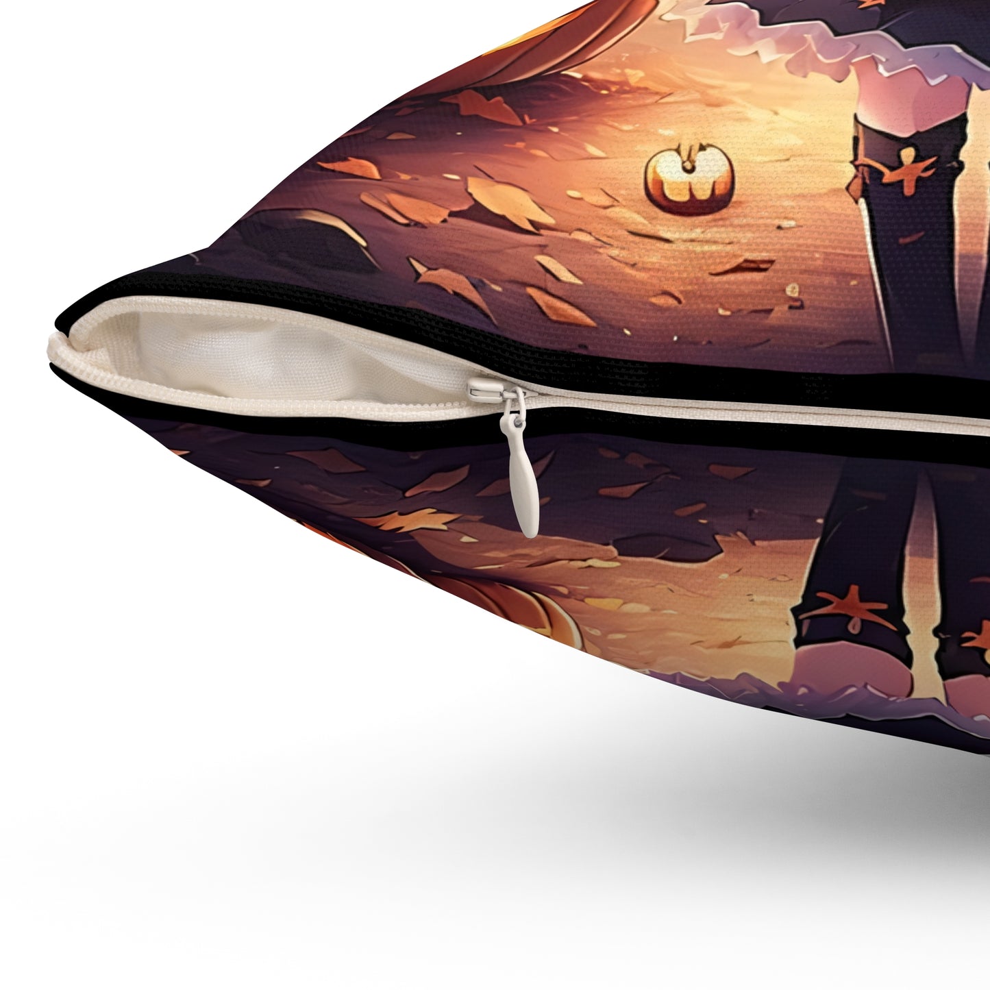 Halloween, Anime Girl, Spun Polyester Square Pillow