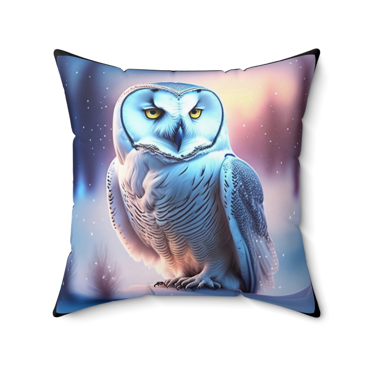 Snowy Owl Dreams, Spun Polyester Square Pillow