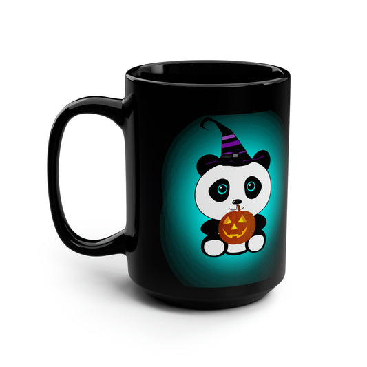 Black Halloween Cute Panda Mug15oz