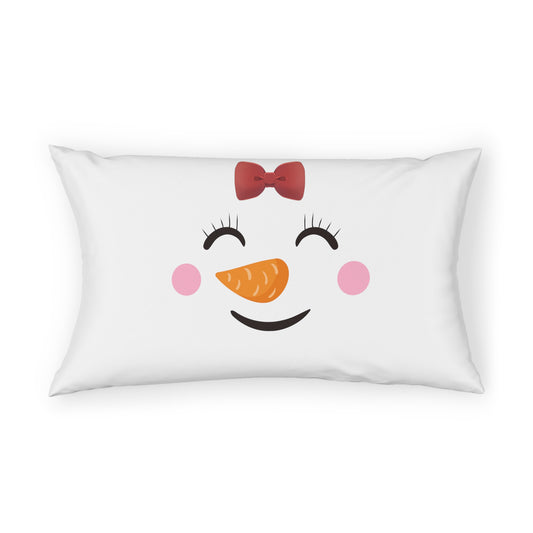 "Hers" Snowman Face Pillow case