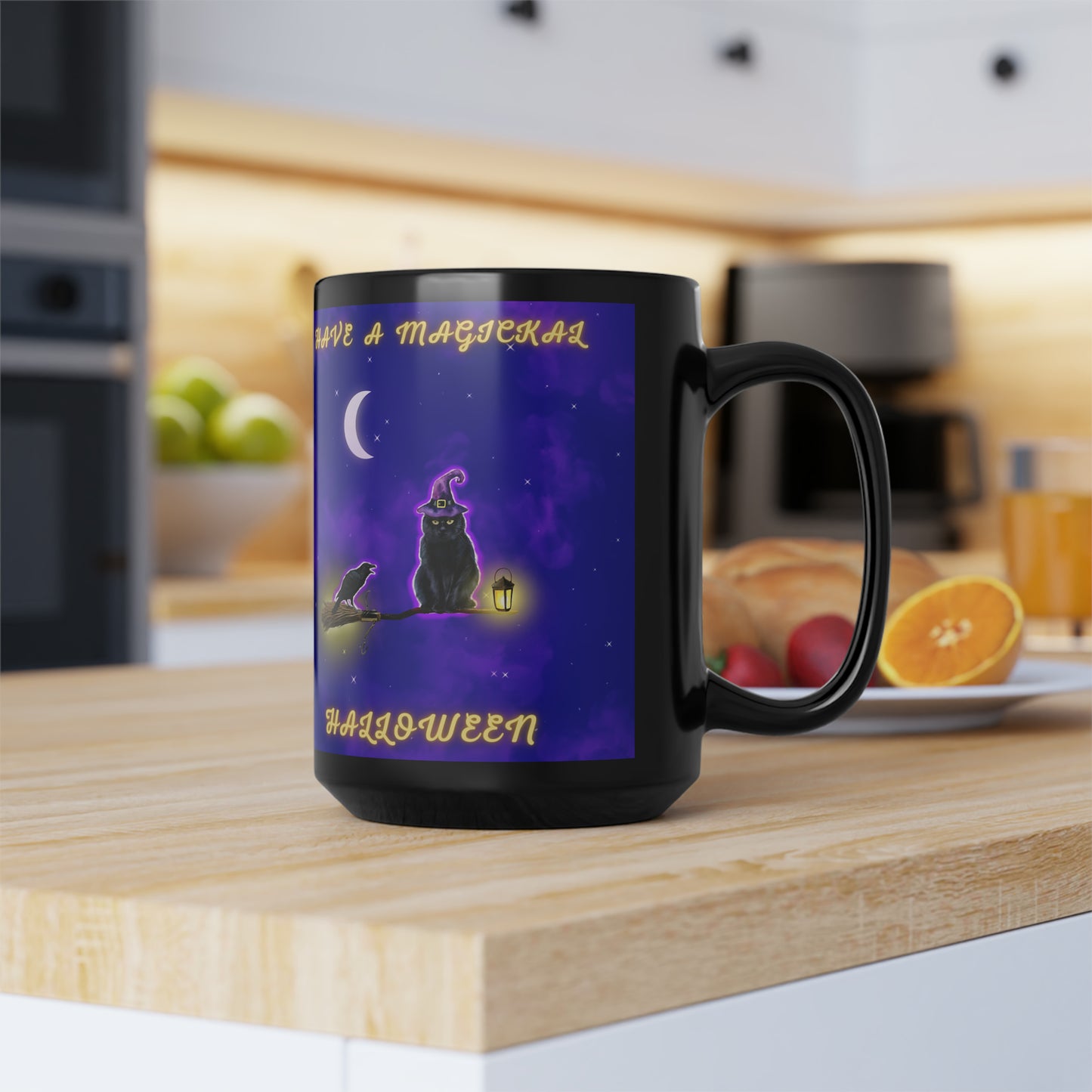 Have a Magickal Halloween Black Halloween Mug, 15oz