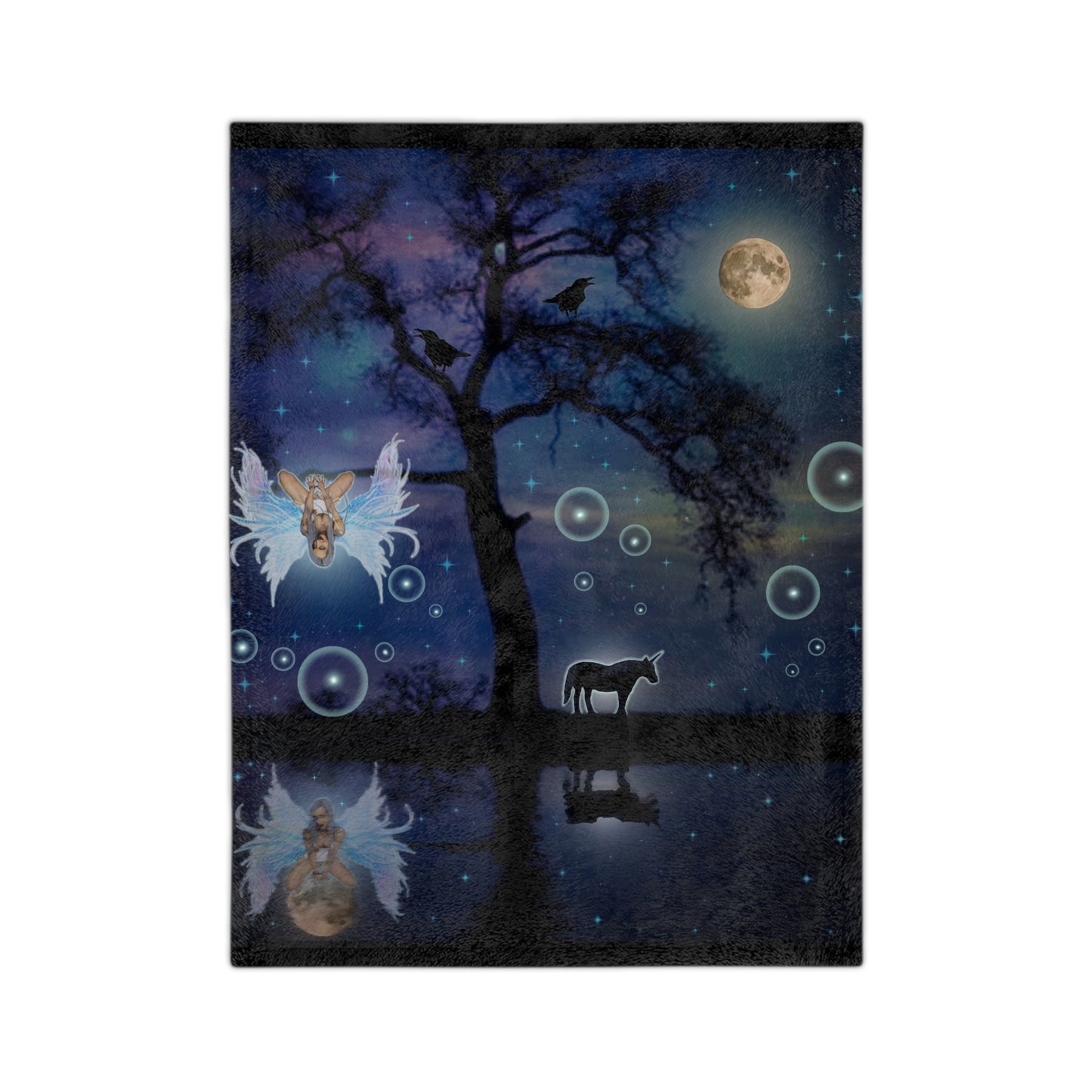 Mystic Moon Fairy Velveteen Minky Blanket