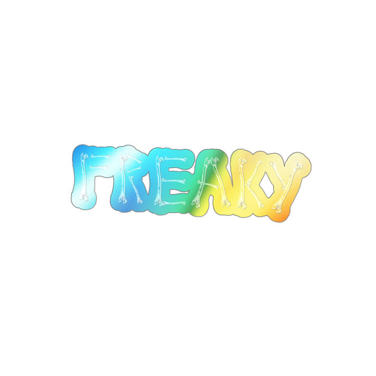 Halloween Rainbow Holographic Die-cut Vinyl Stickers Freaky Bones