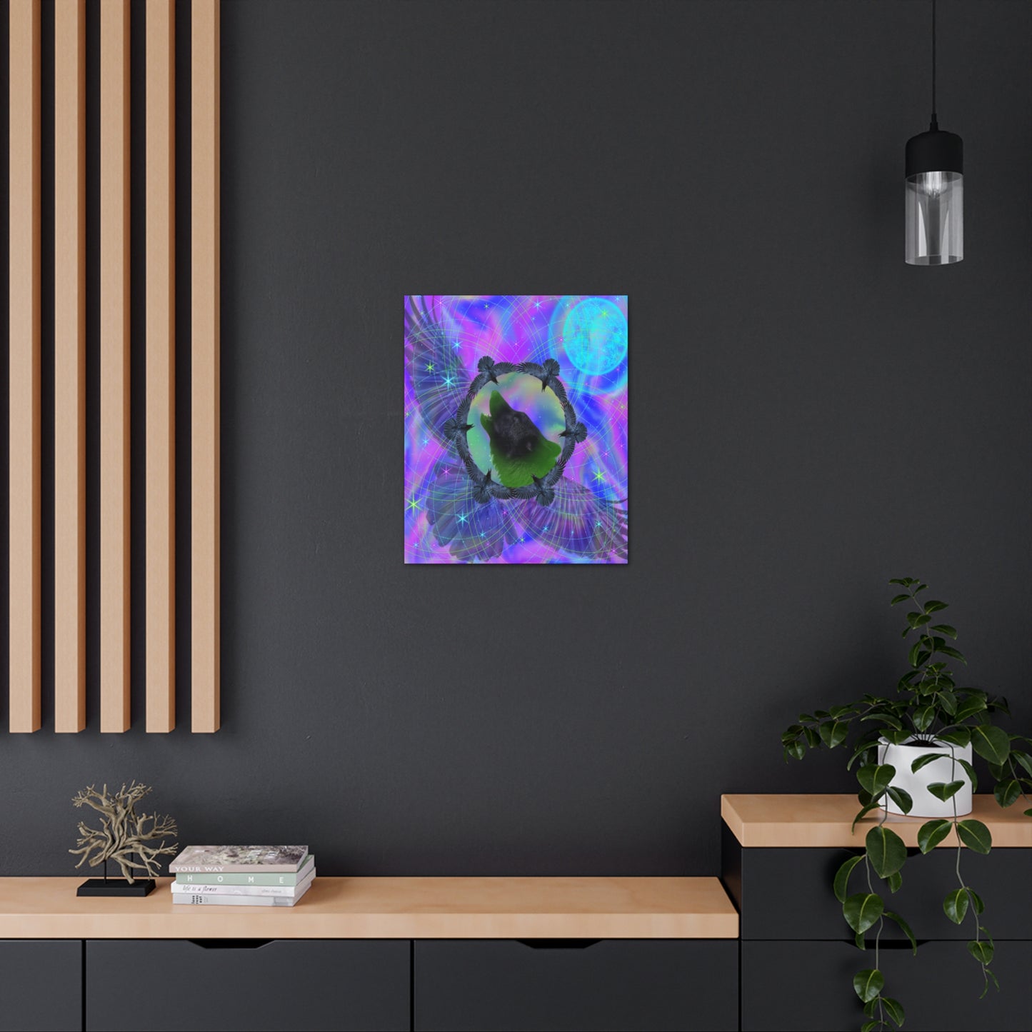 Mystic Wolf Canvas Painting Print