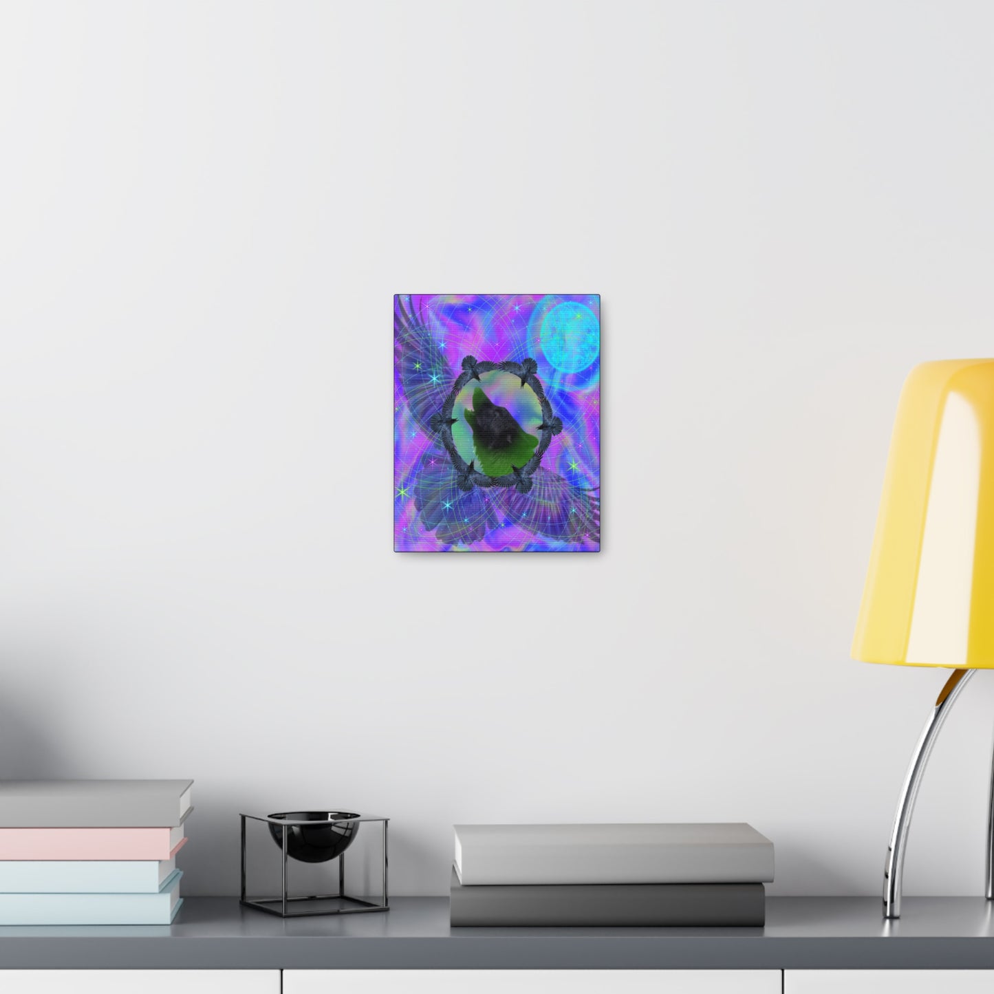 Mystic Wolf Canvas Painting Print