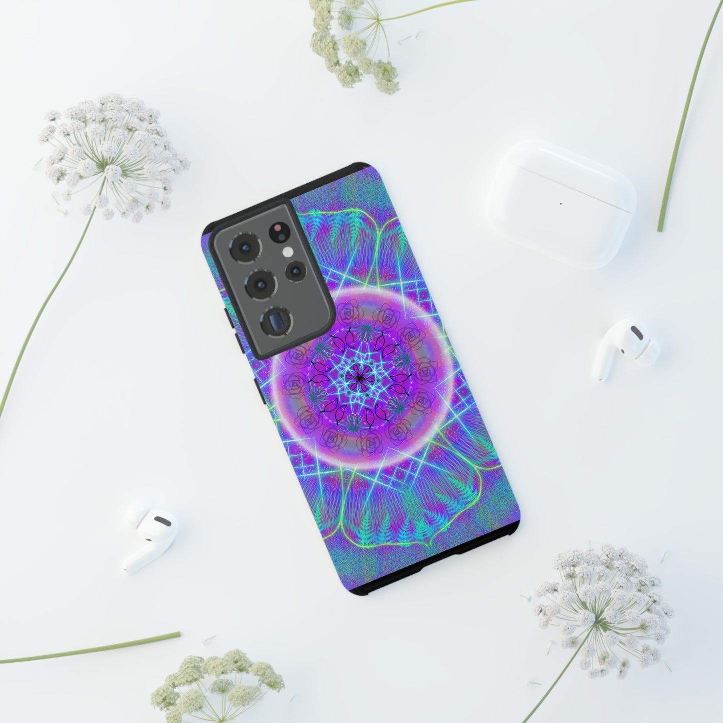 Psychedelic Mandala Protective Phone Case, Samsung, iPhone, Pixel, all sizes