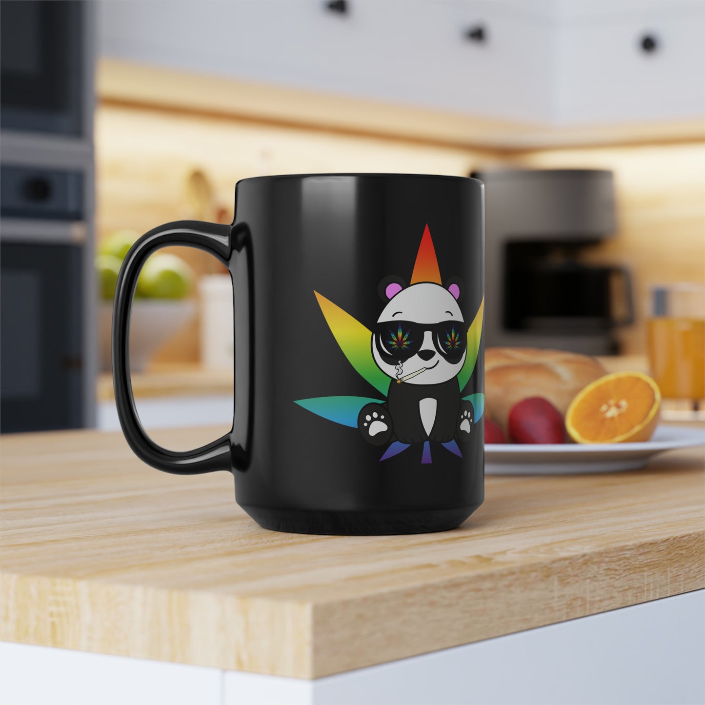 420 Panda, Black Mug, 15oz, 420 Gift