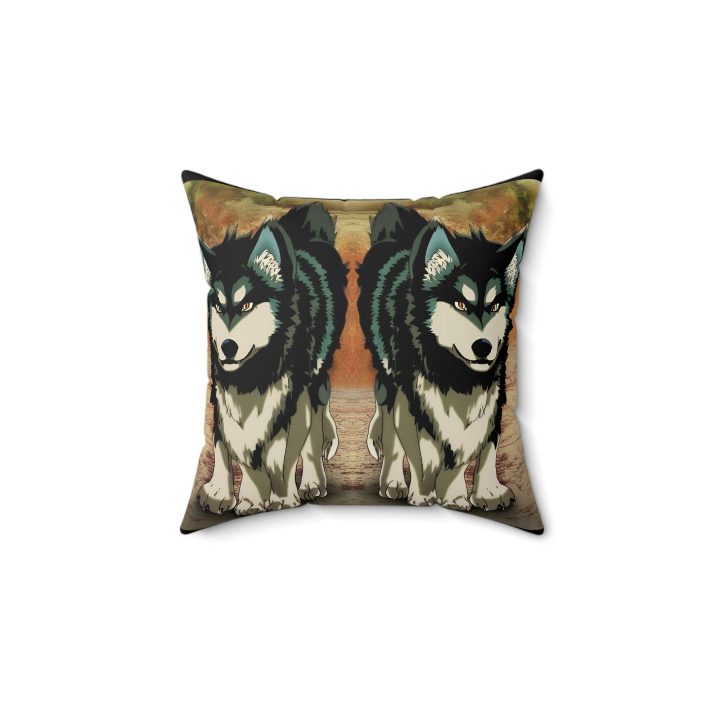 Anime Alaskan Malamute, Spun Polyester Square Pillow