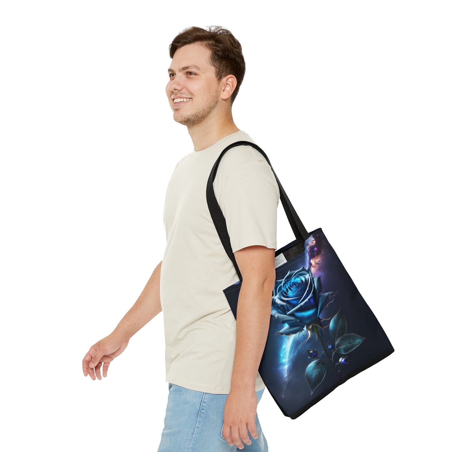 Cosmic Blue Rose,Tote Bag