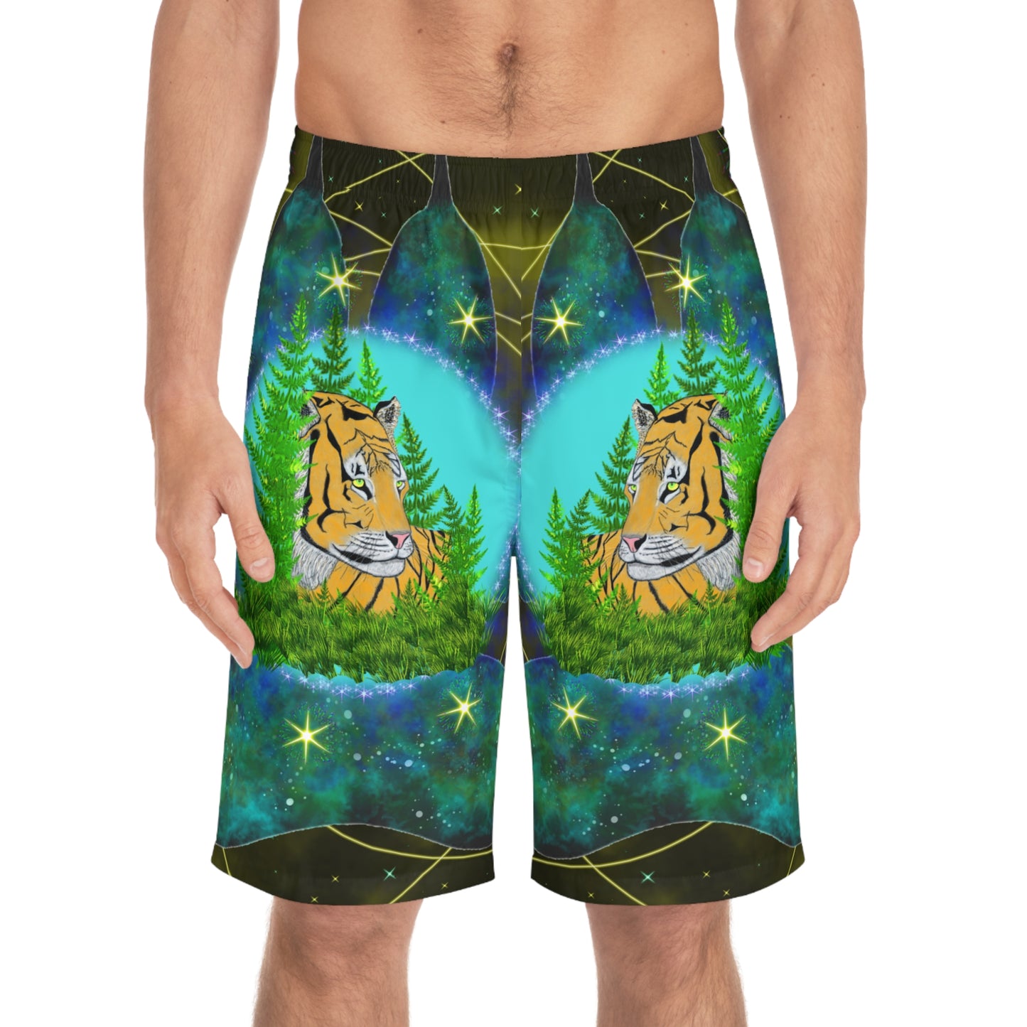Tiger Mandala Men's Board Shorts