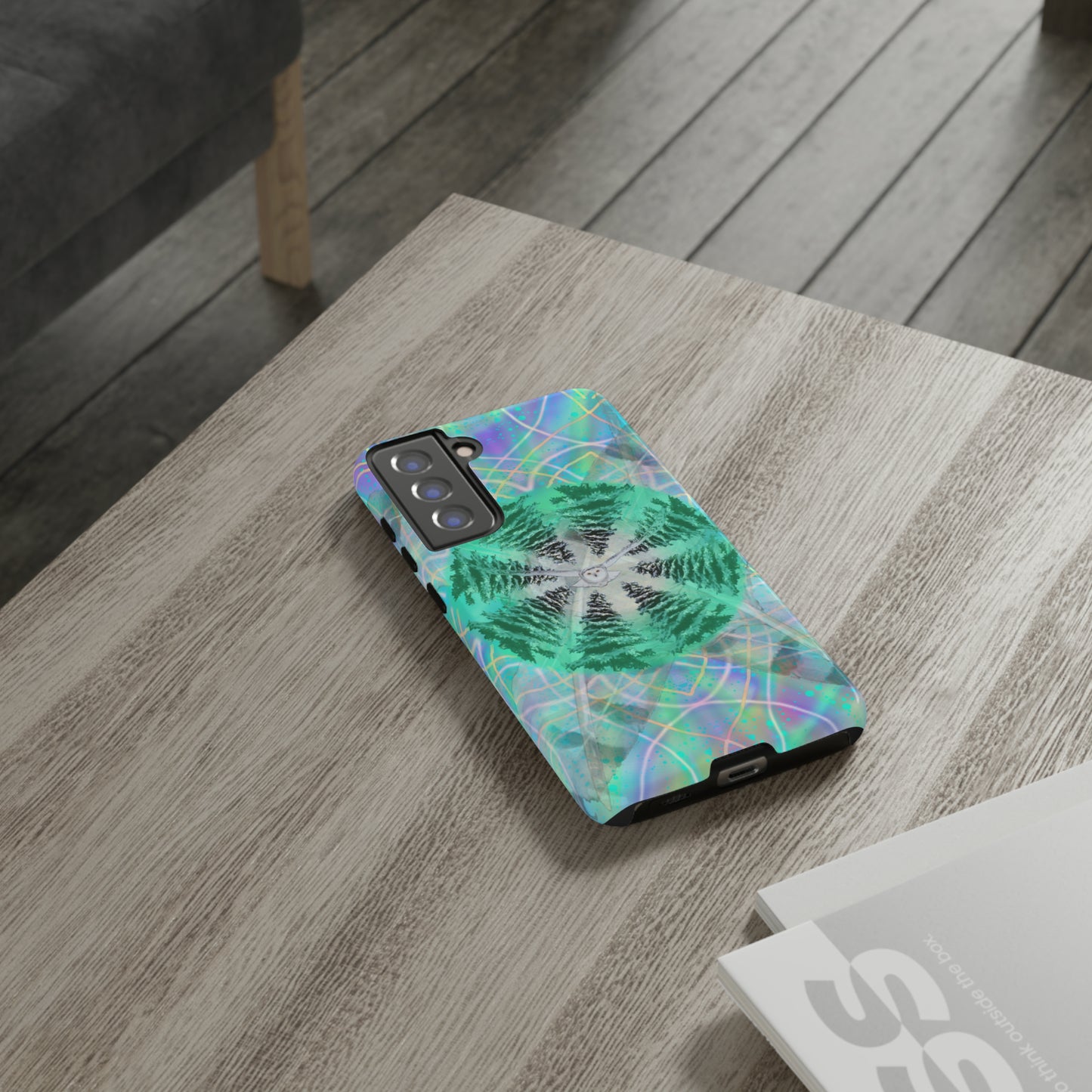 Mystic Pines Snowy Owl Protective Phone Case, Samsung, iPhone, Pixel, all sizes