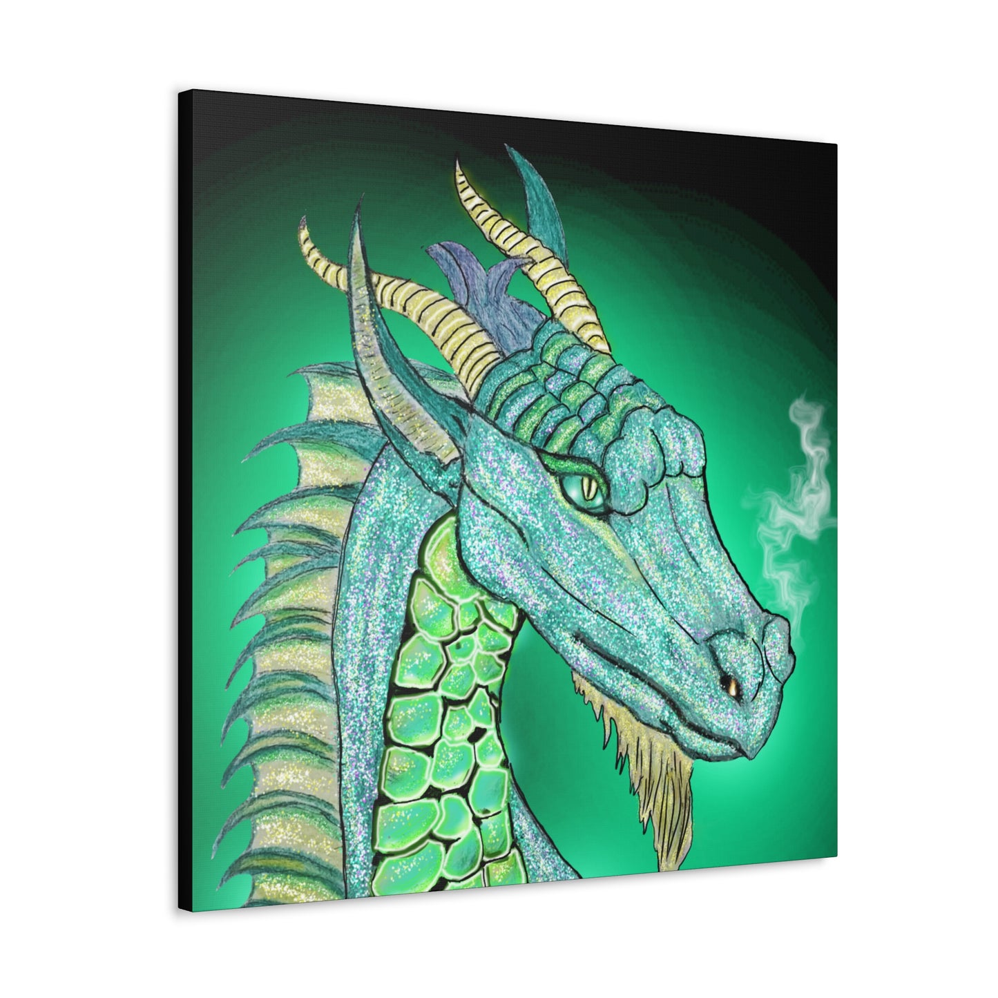 Mystic Dragon, Fantasy Art, Canvas Art, Dragon Lover Gift, Unique Gifts, Original Art