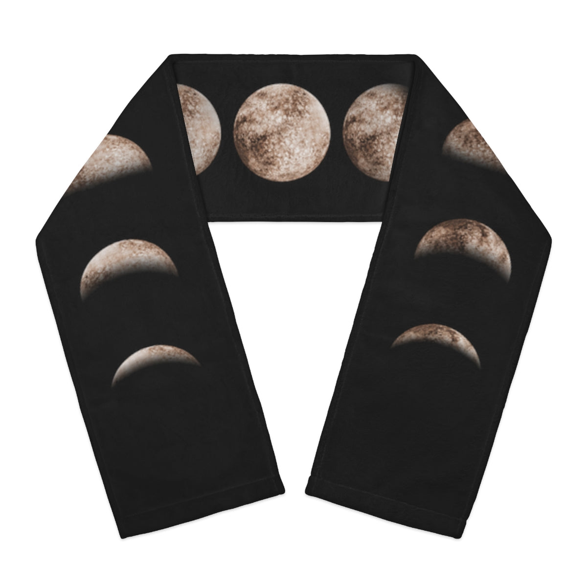 Moon Phase, Winter Scarf, Black