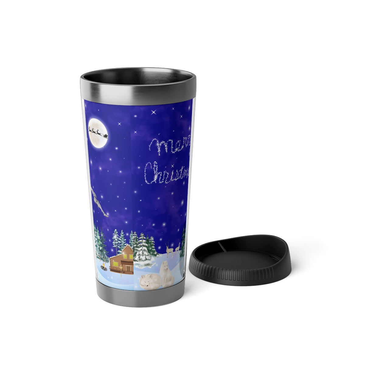 Merry Christmas Scenic Travel Mug with Insert