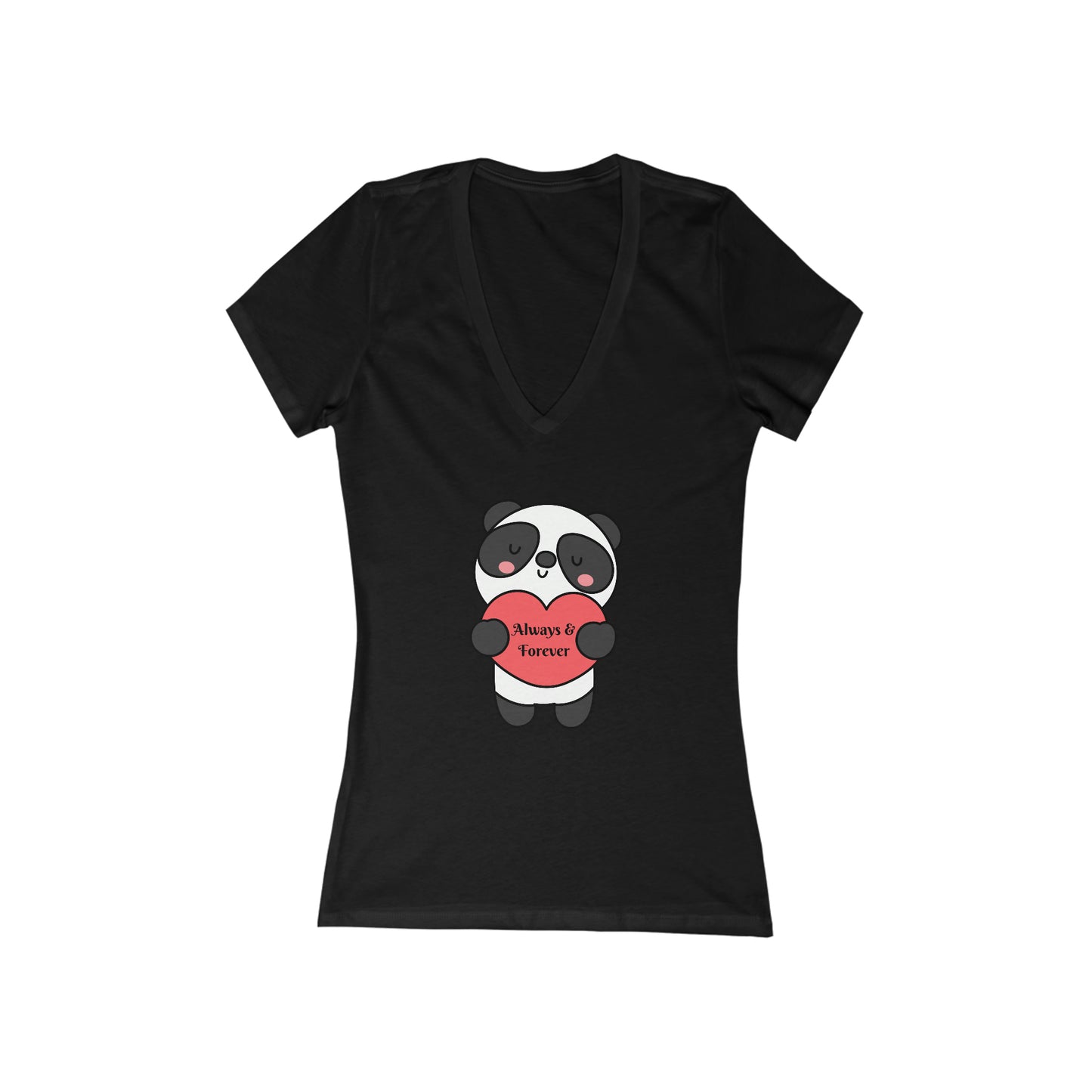 Be Mine, Panda, Women's Short Sleeve Deep V-Neck Tee, Valentines Day Gift, Gift For Her