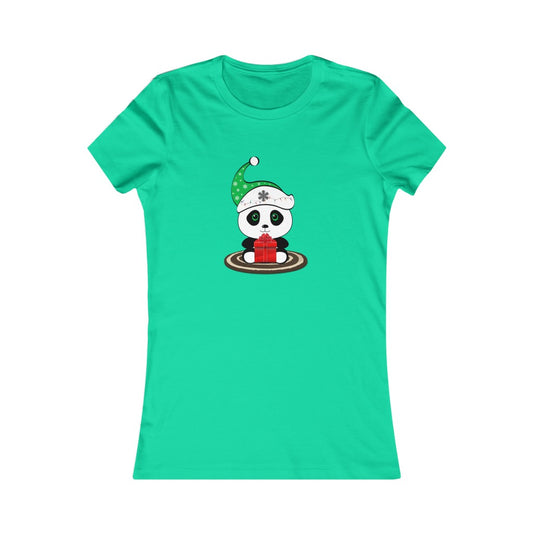 Women's Favorite Tee Cute Christmas Panda Christmas Top