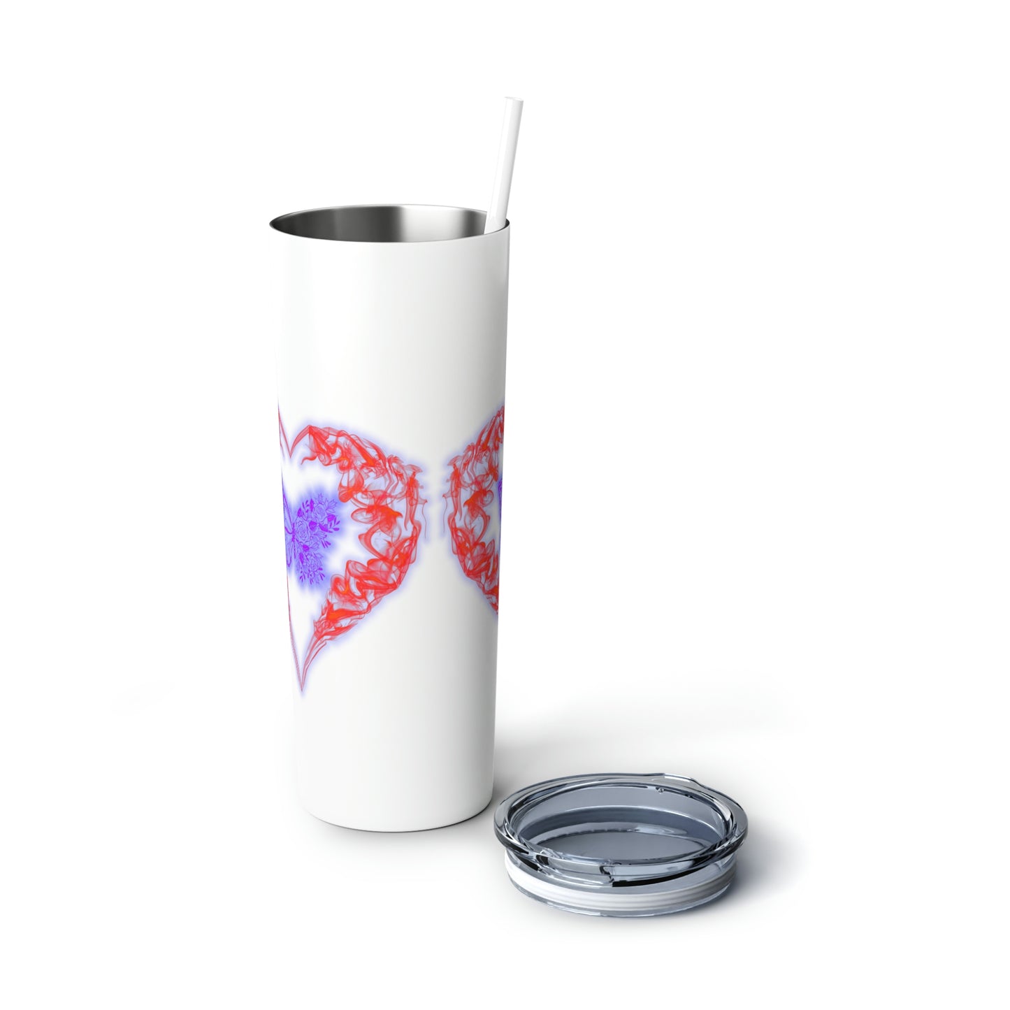 Butterfly Love, Skinny Steel Tumbler with Straw, 20oz, Gifts