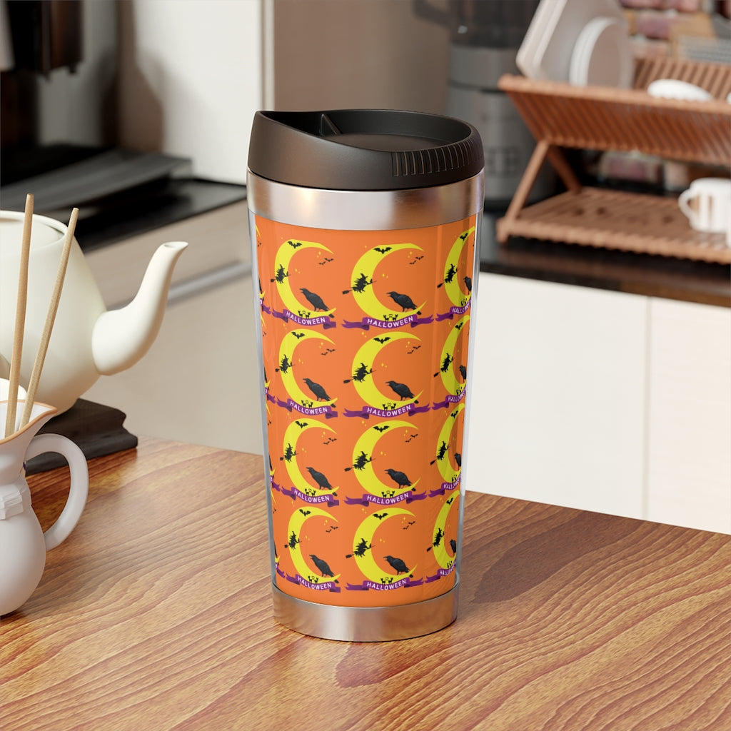 Stainless Steel Moon Raven Halloween Travel Mug with Insert