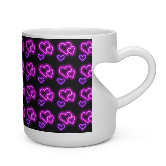 Heart Shape Mug With Glowing Hearts, Valentines Day Gift