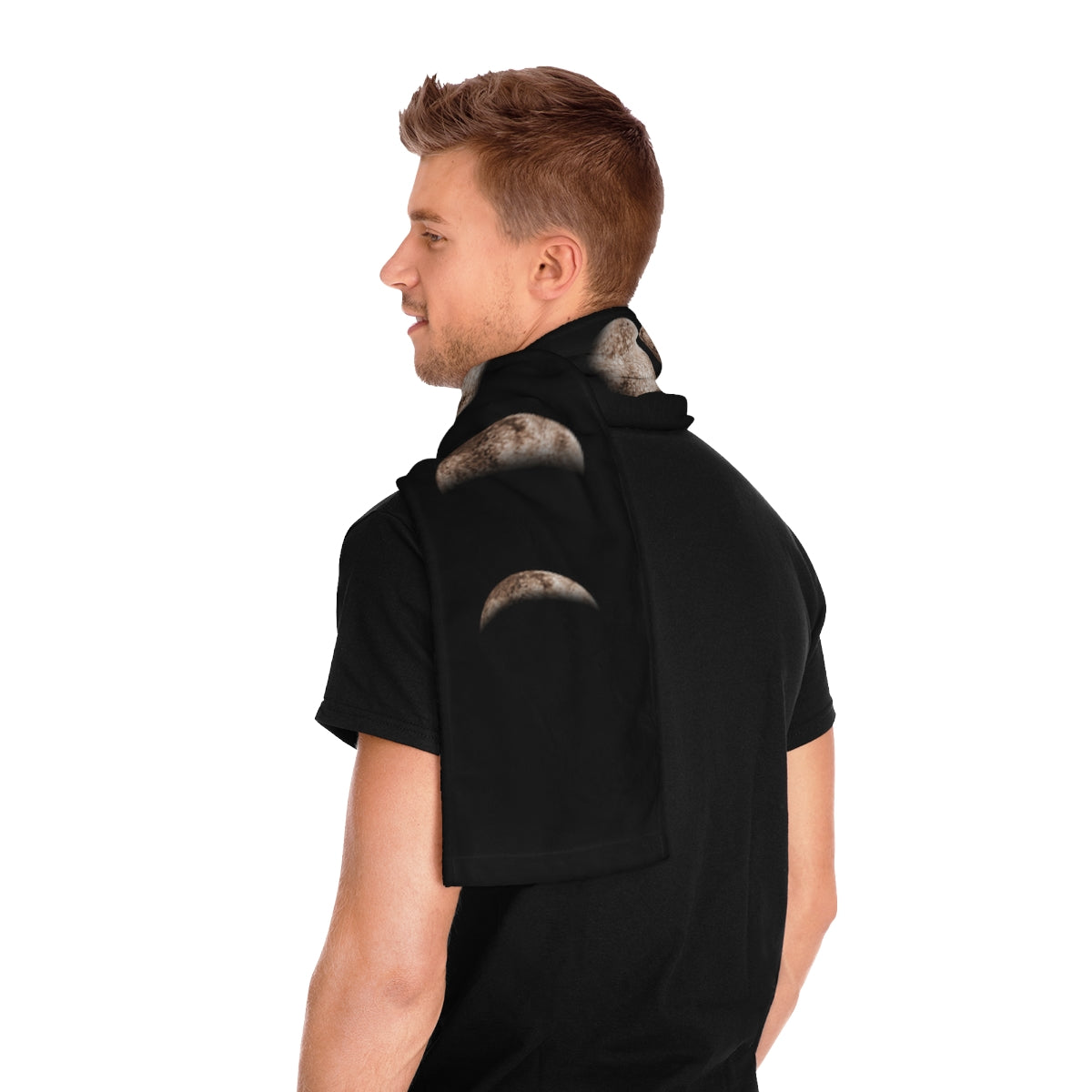 Moon Phase, Winter Scarf, Black