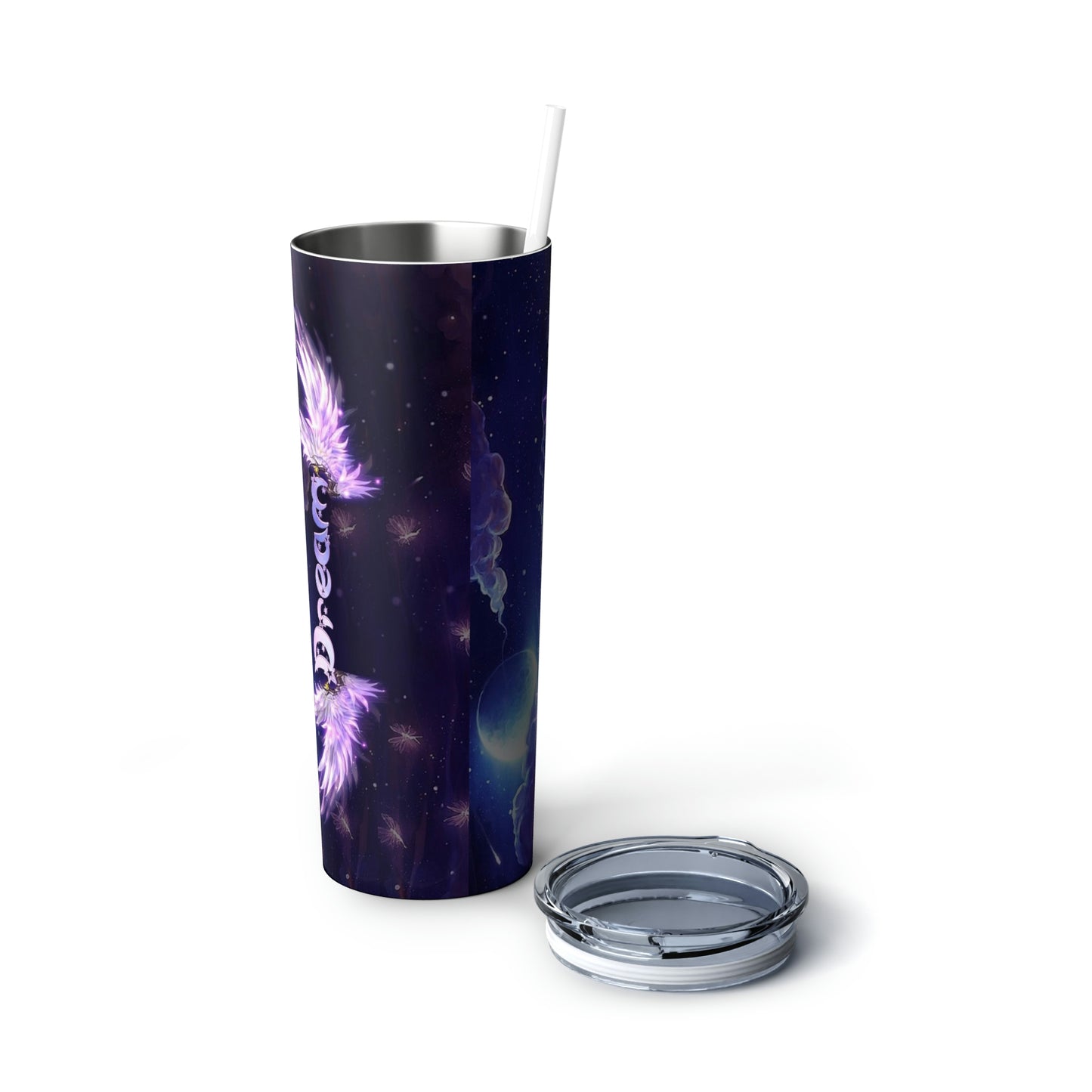 Dream, Skinny Steel Tumbler with Straw, 20oz, Gifts