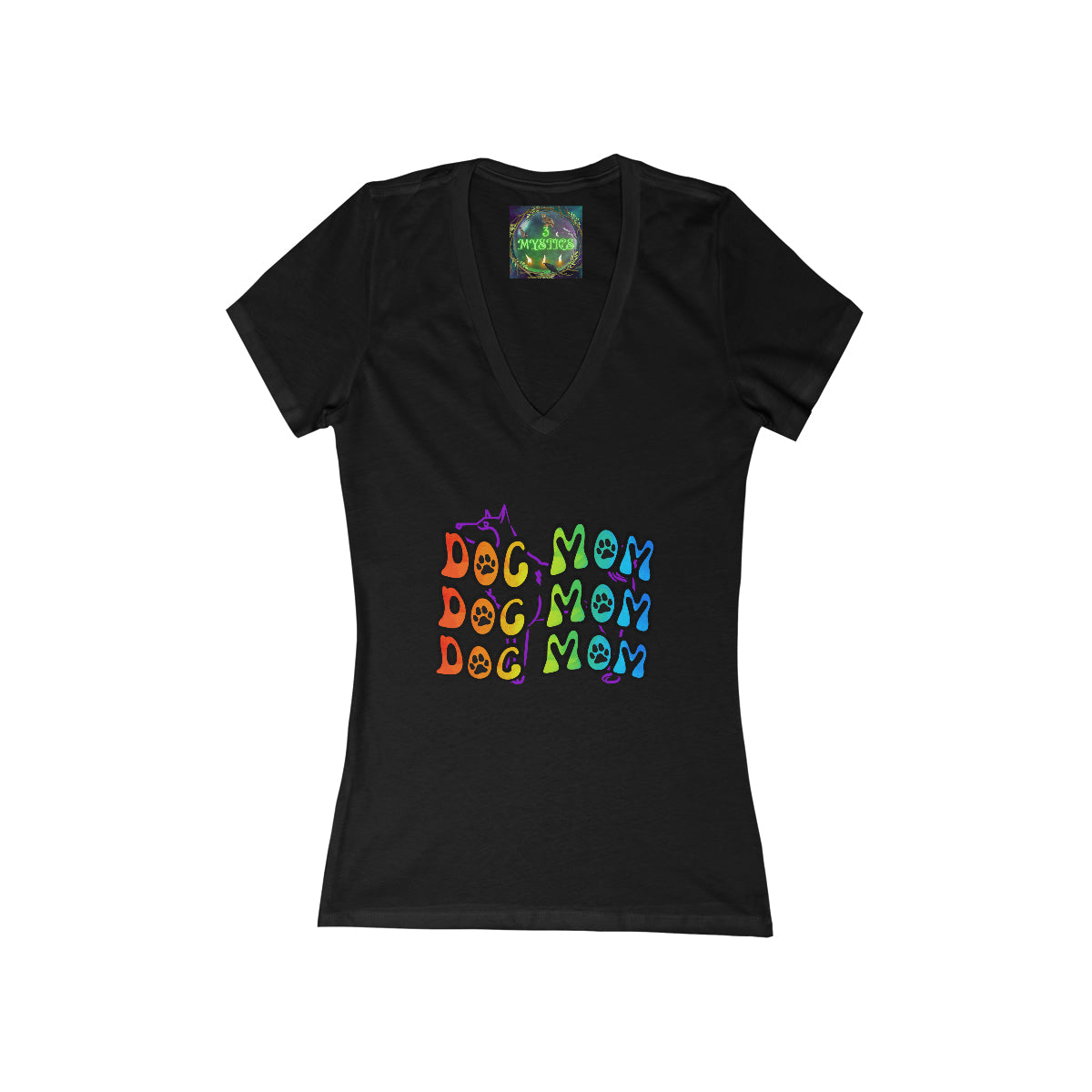 Dog Mom Women's Jersey Short Sleeve Deep V-Neck Tee