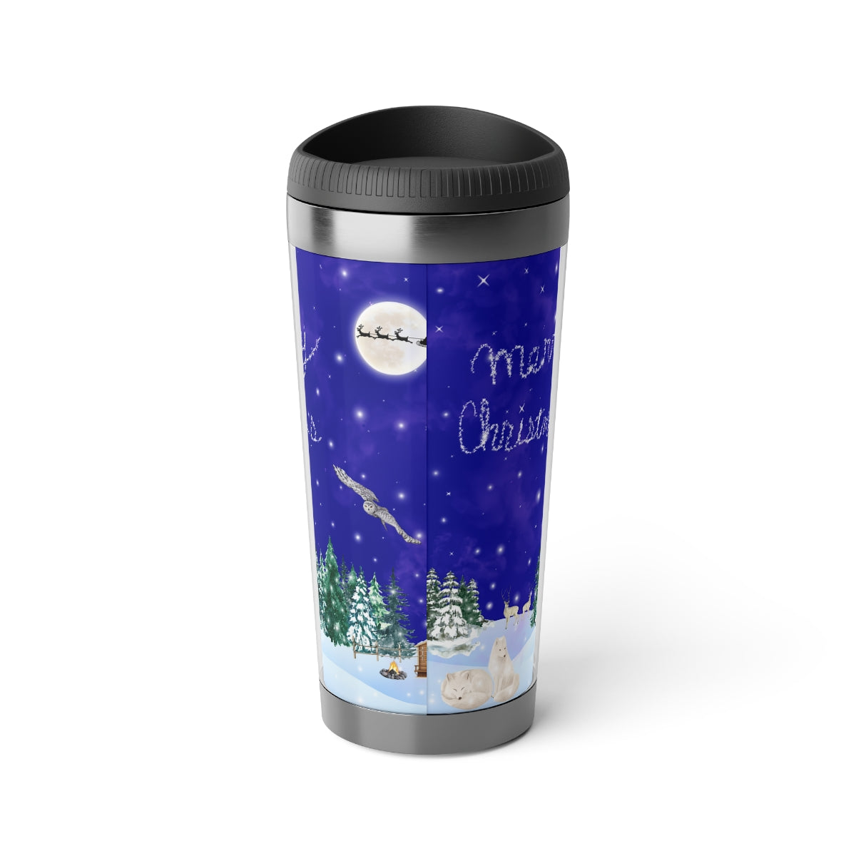 Merry Christmas Scenic Travel Mug with Insert